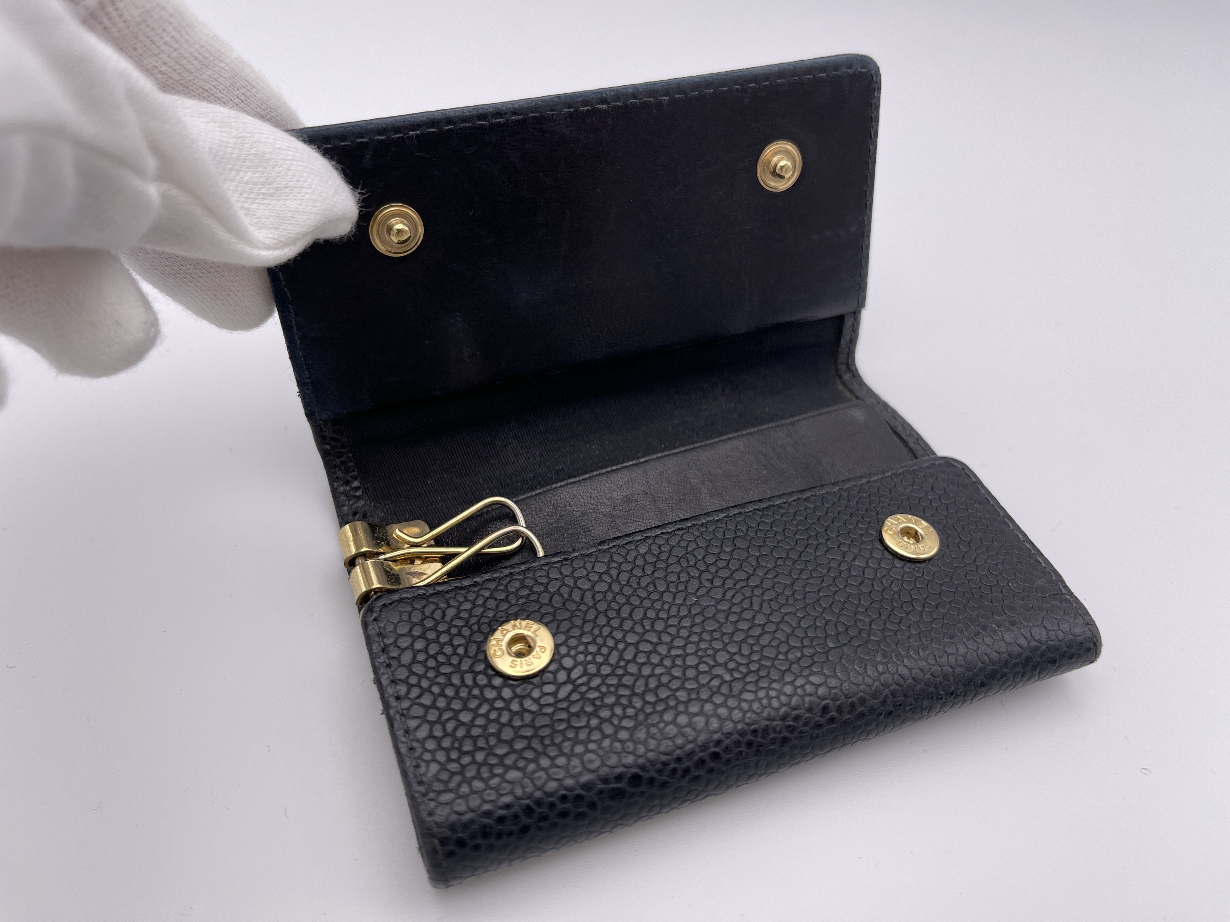 Coco Mark Caviar Skin Key Case/Keychain with Seal — view 3
