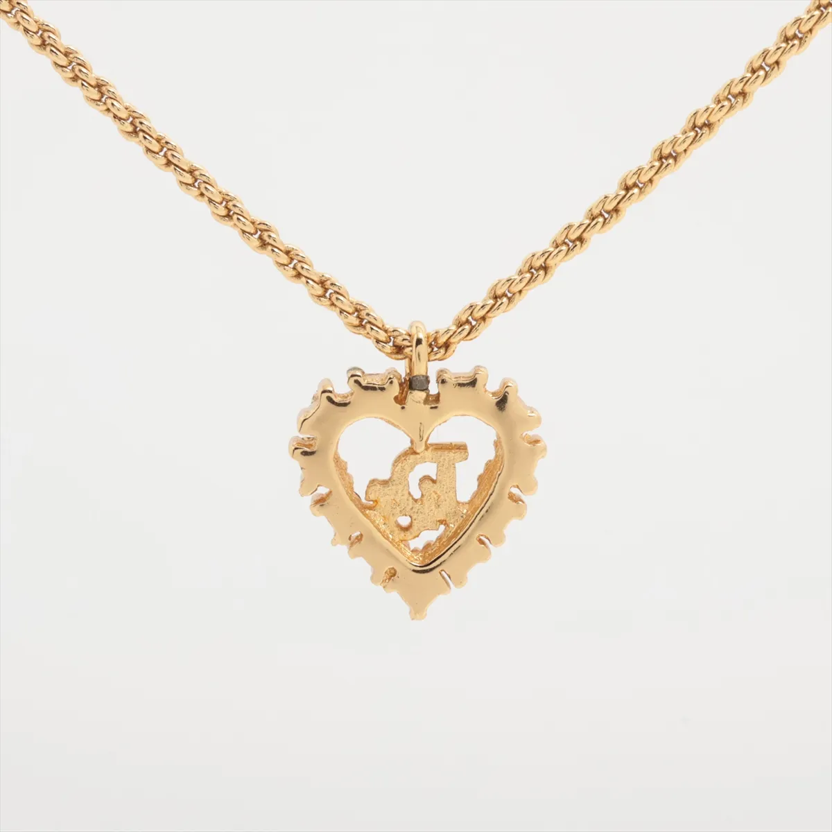 logo necklace, GP x rhinestone, gold, — view 2