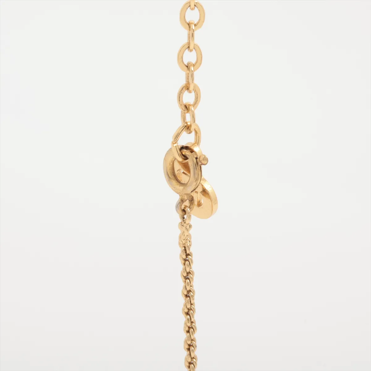 logo necklace, GP x rhinestone, gold, — view 3