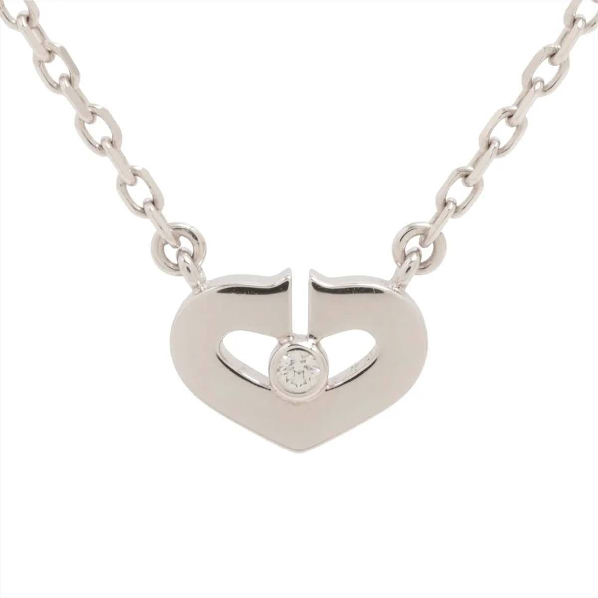 C Heart 1P Diamond Necklace 750(WG) 4.6g AYE132 CRB7221600