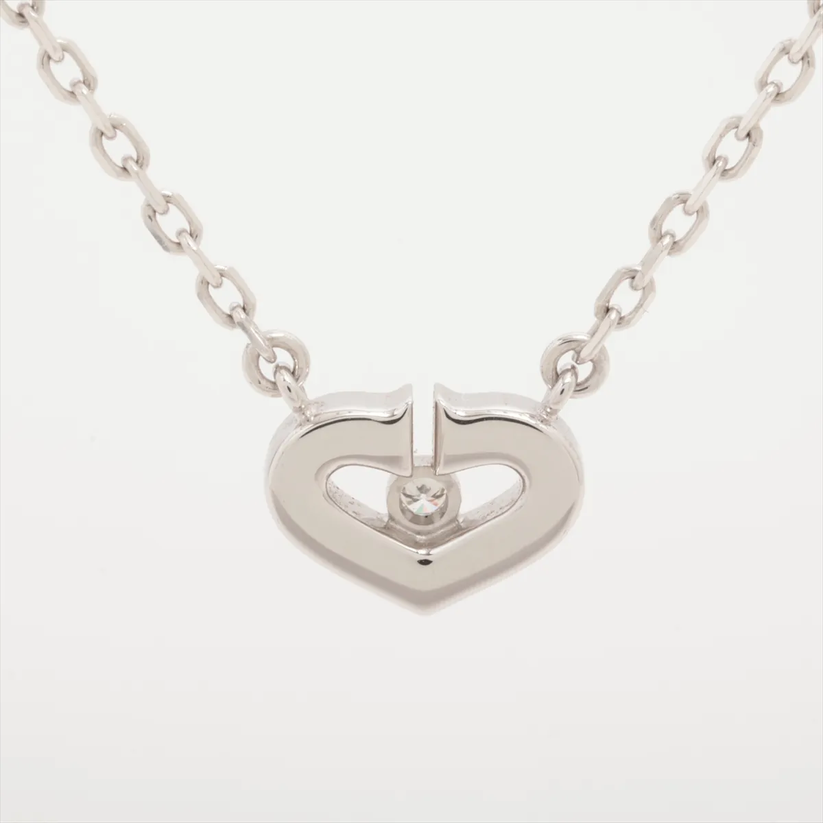 C Heart 1P Diamond Necklace 750(WG) 4.6g AYE132 CRB7221600 — view 2