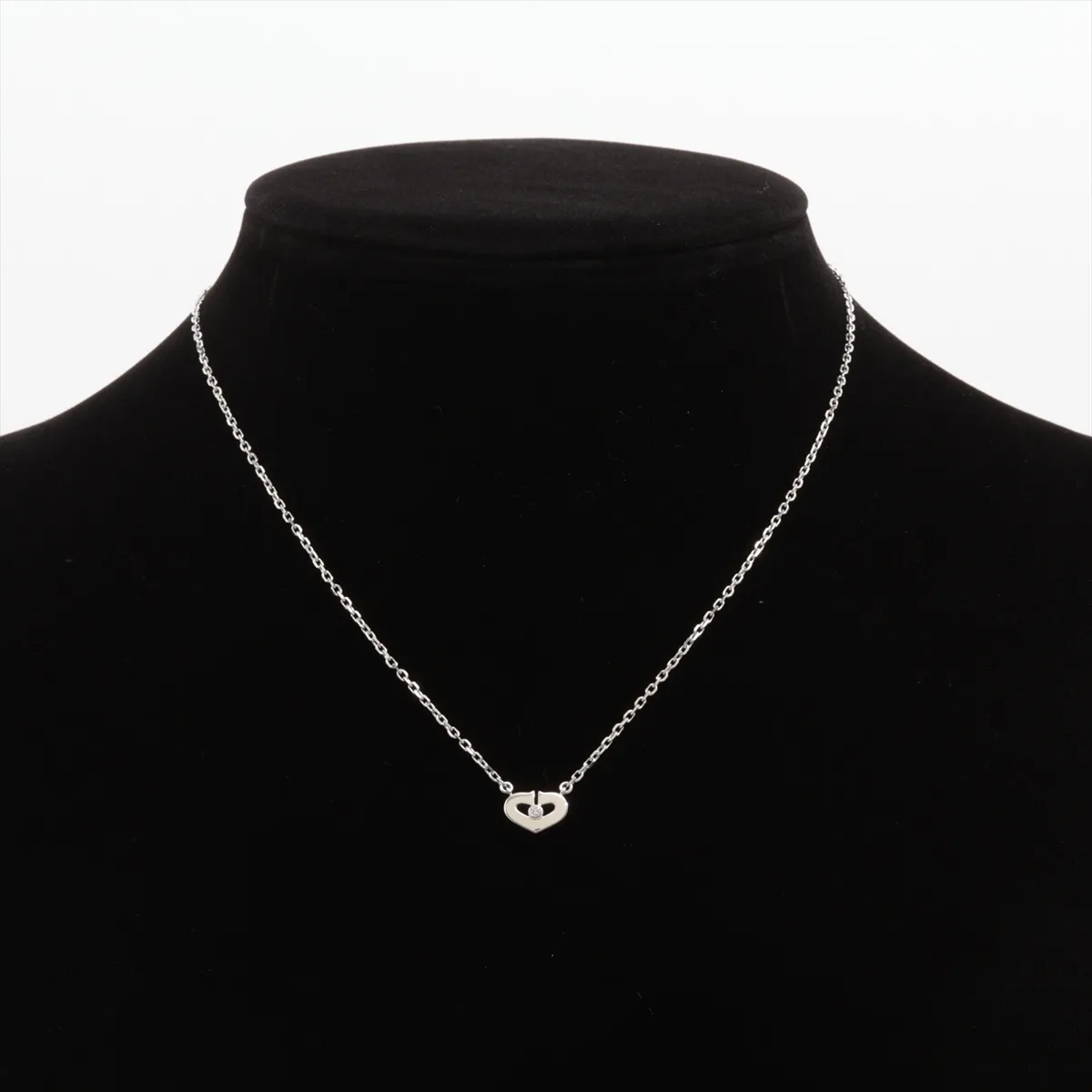 C Heart 1P Diamond Necklace 750(WG) 4.6g AYE132 CRB7221600 — view 5