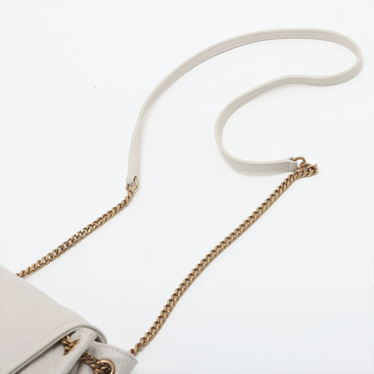 Mini Nolita Leather Chain Shoulder Bag, White, 672738 — view 5