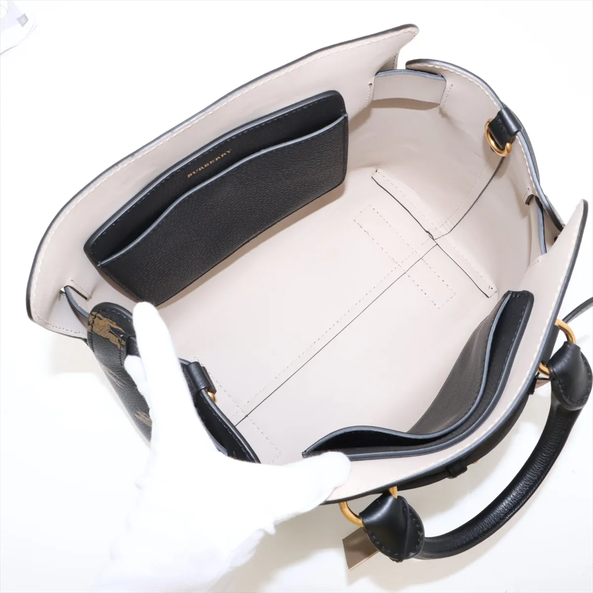 Belt Bag Leather 2-Way Handbag Black — view 8