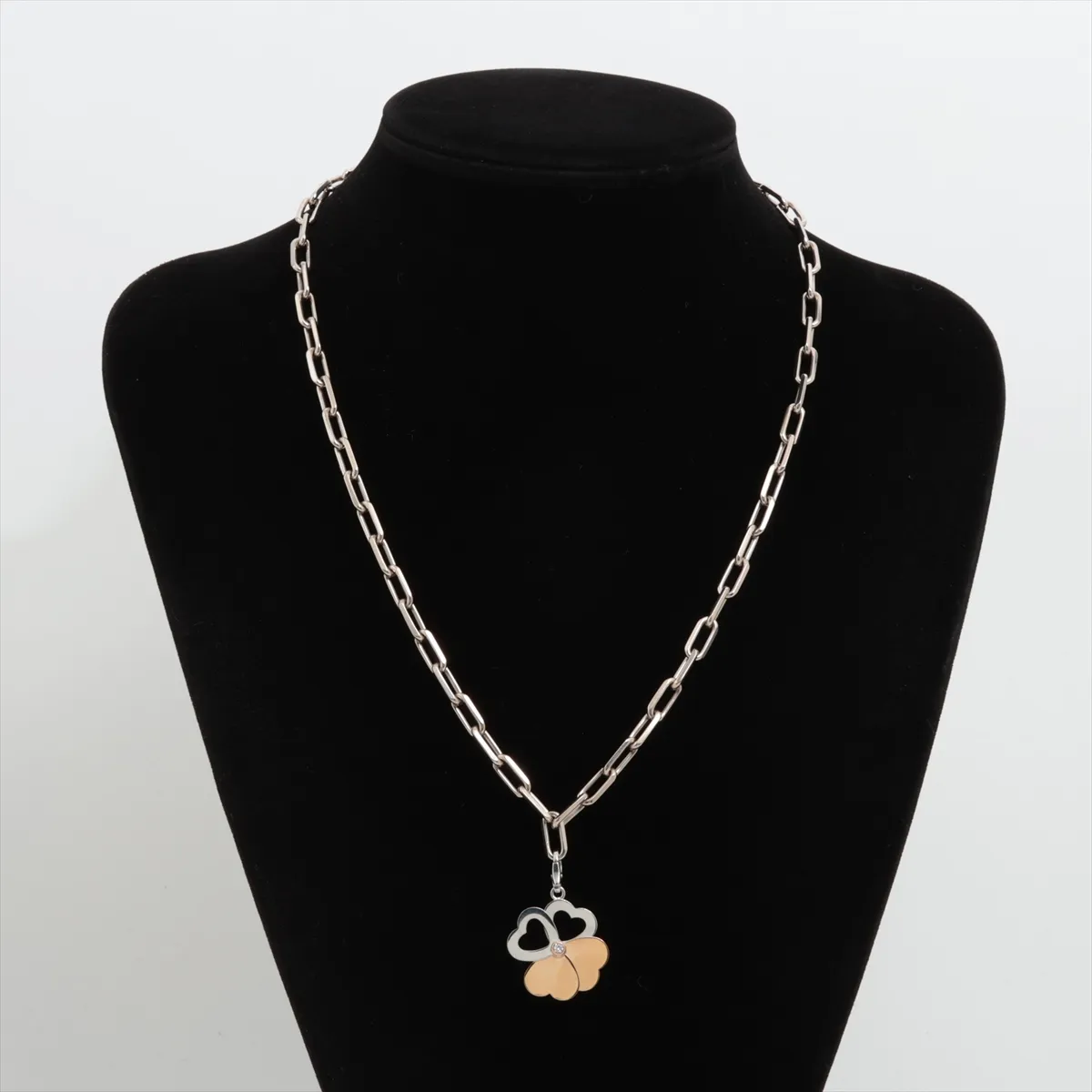 Santos de Cartier Necklace 750 (PG x WG) 66.1g TM1784 BS0072 with Clover Diamond Charm — view 5