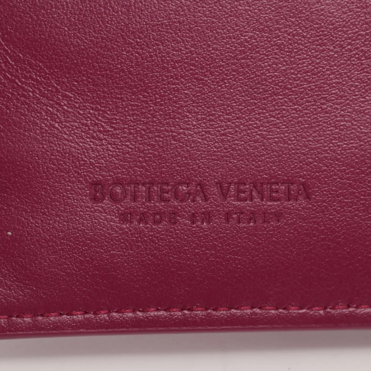 Intrecciato Leather Compact Wallet Purple — view 6