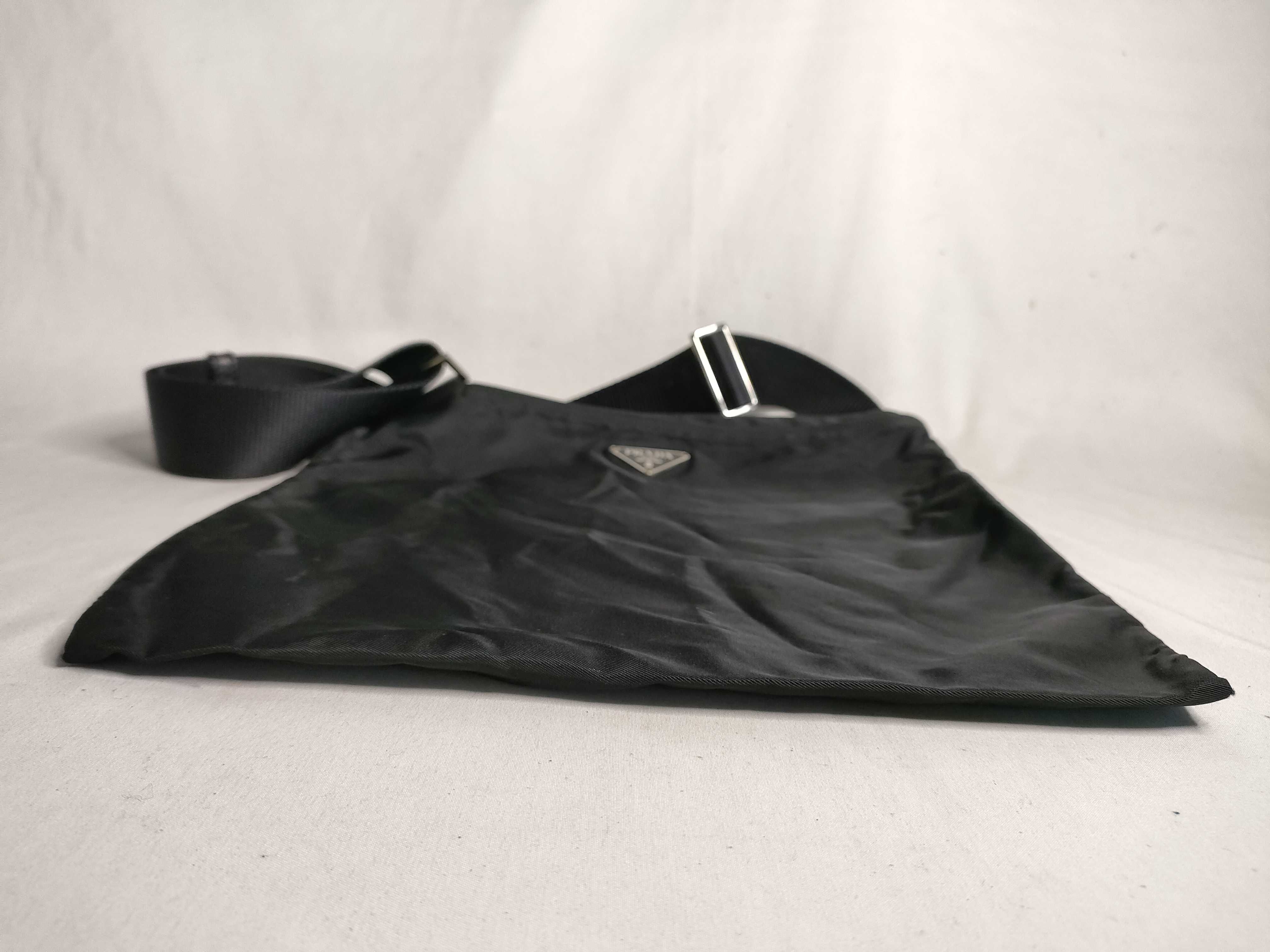 Nylon Prada Tessuto Leather Trim Sacoche Shoulder Bag Black Shoulder Bag — view 7