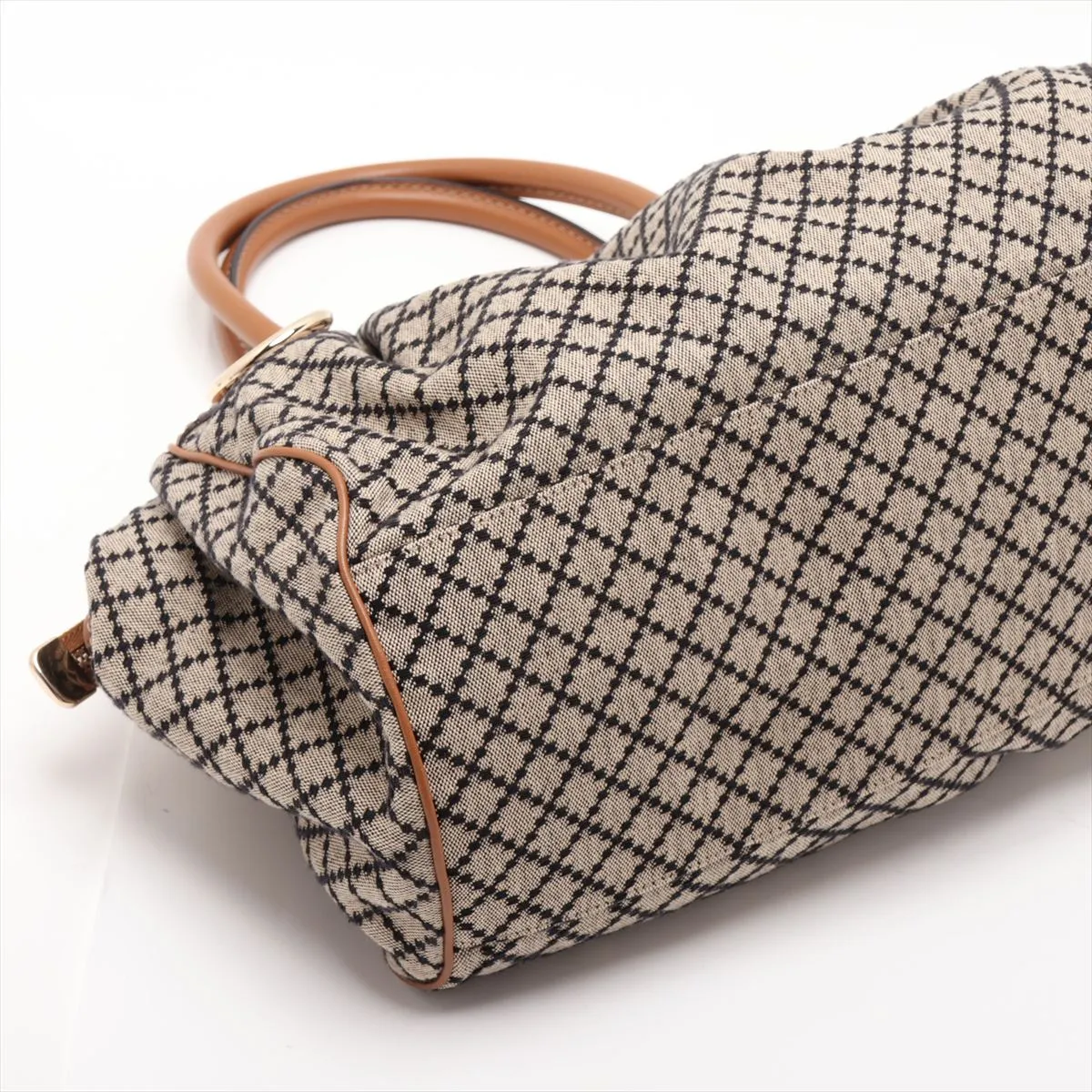 Diamante 223974 Canvas x Leather 2-Way Handbag Beige x Brown — view 4