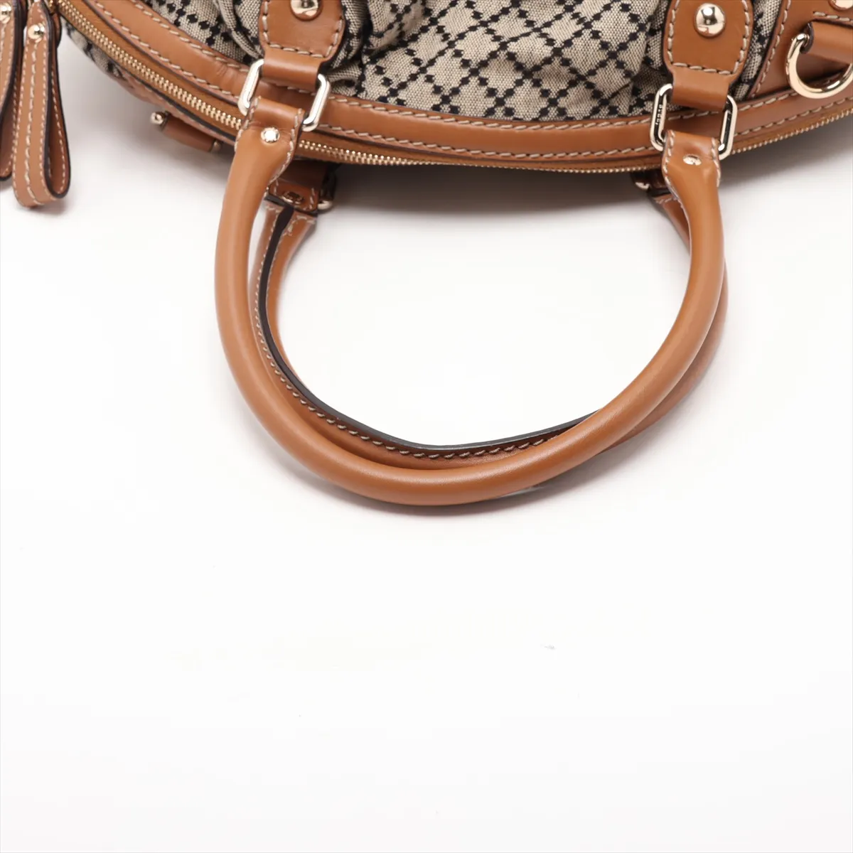 Diamante 223974 Canvas x Leather 2-Way Handbag Beige x Brown — view 5