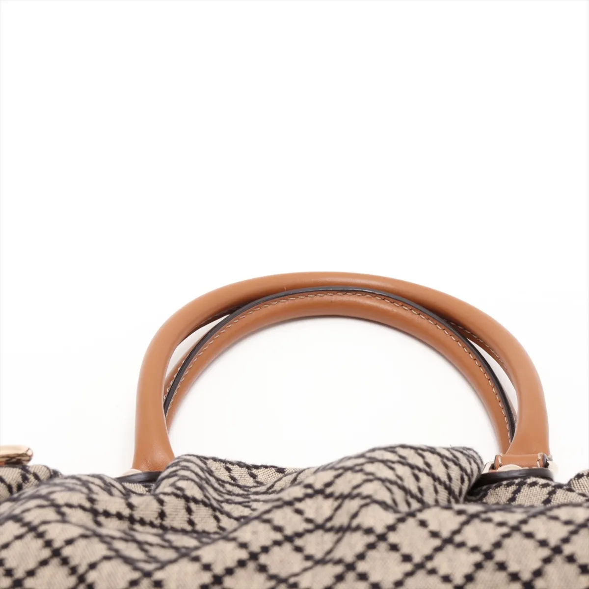 Diamante 223974 Canvas x Leather 2-Way Handbag Beige x Brown — view 6