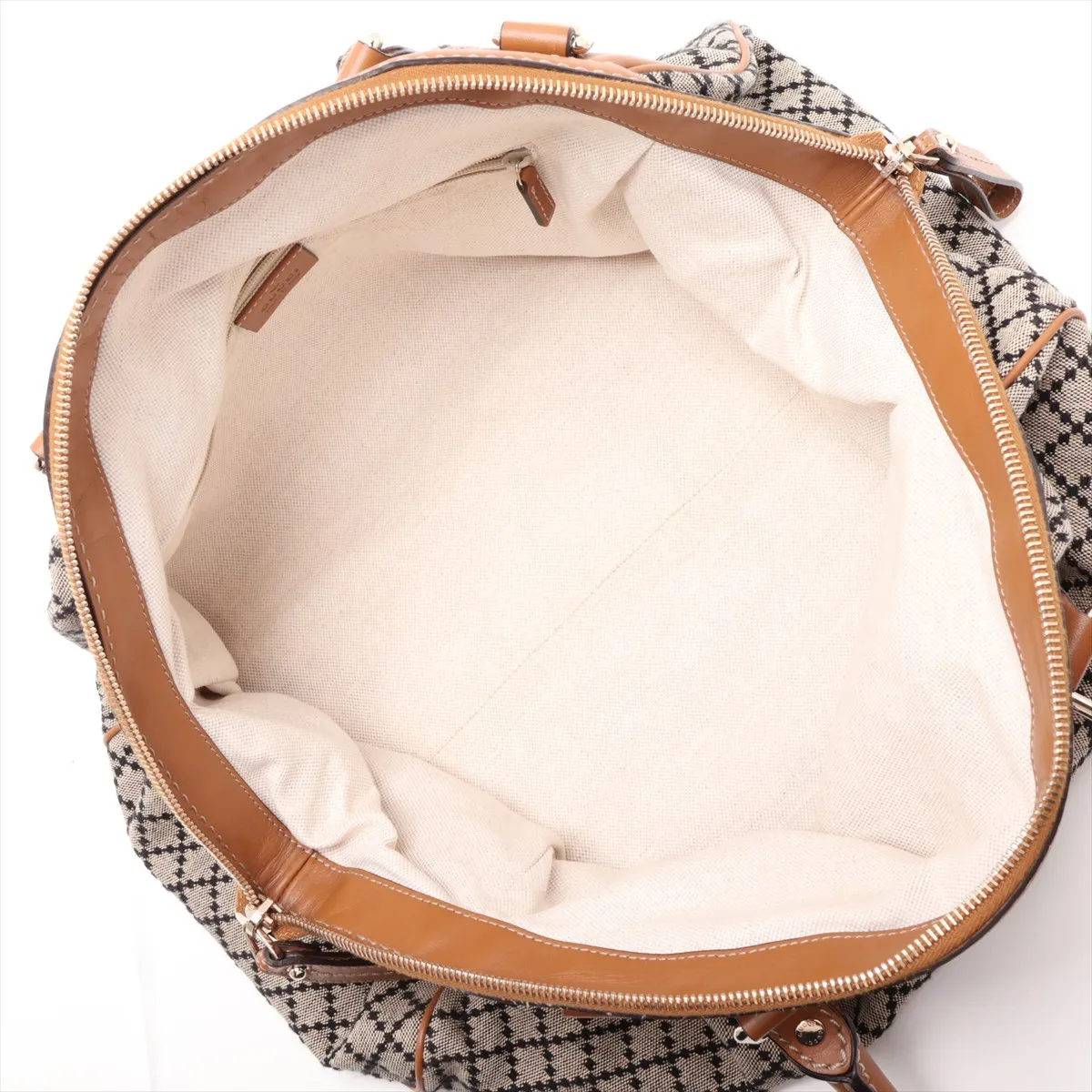 Diamante 223974 Canvas x Leather 2-Way Handbag Beige x Brown — view 8