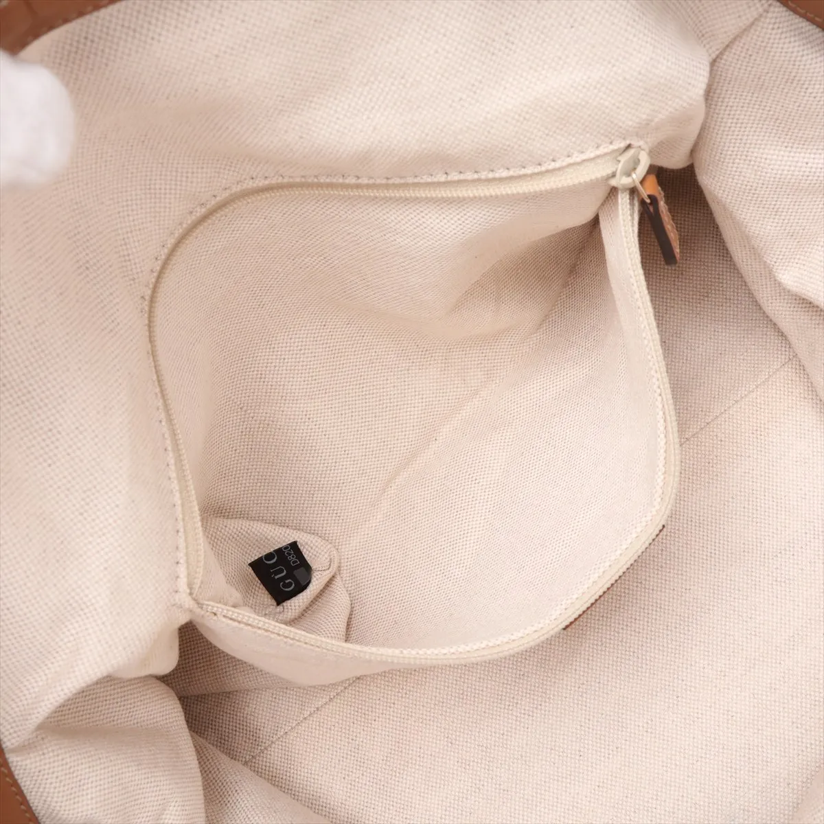 Diamante 223974 Canvas x Leather 2-Way Handbag Beige x Brown — view 9