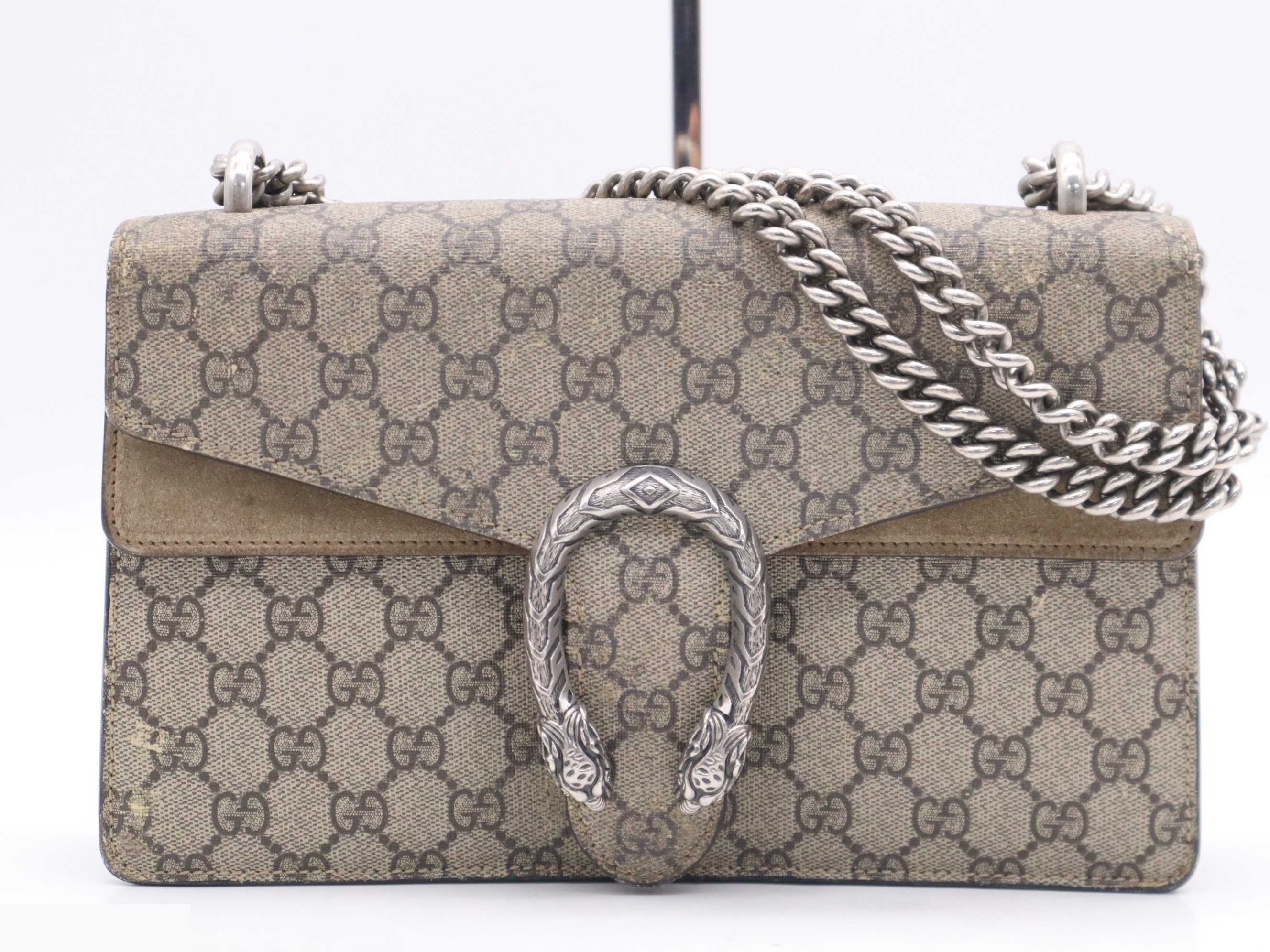 PVC x Leather GG Supreme Dionysus Chain Mini Bag, Beige