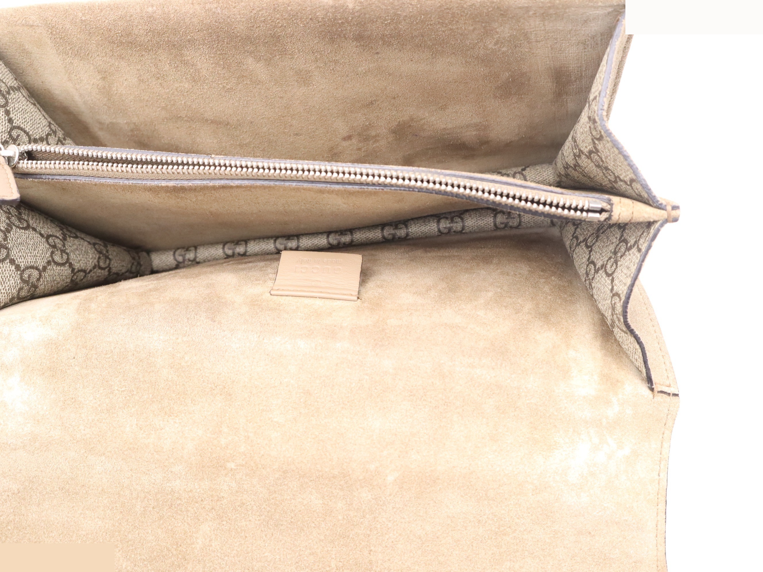 PVC x Leather GG Supreme Dionysus Chain Mini Bag, Beige — view 7