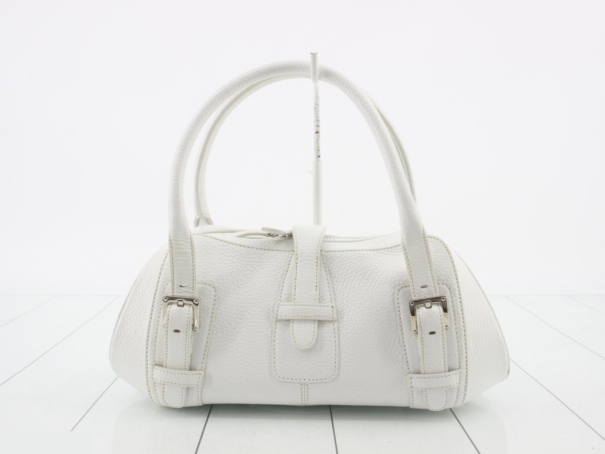 Senda Handbag/Mini Boston Leather White — view 2