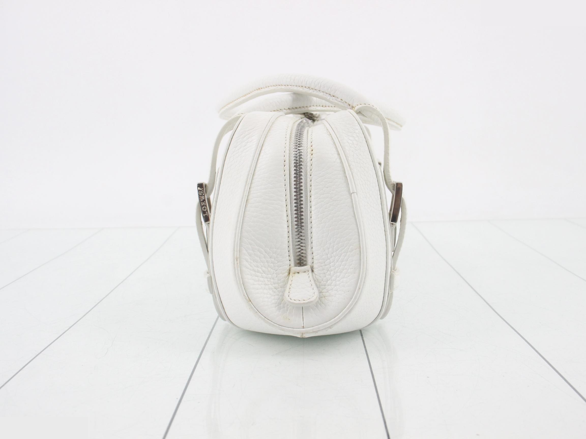 Senda Handbag/Mini Boston Leather White — view 4