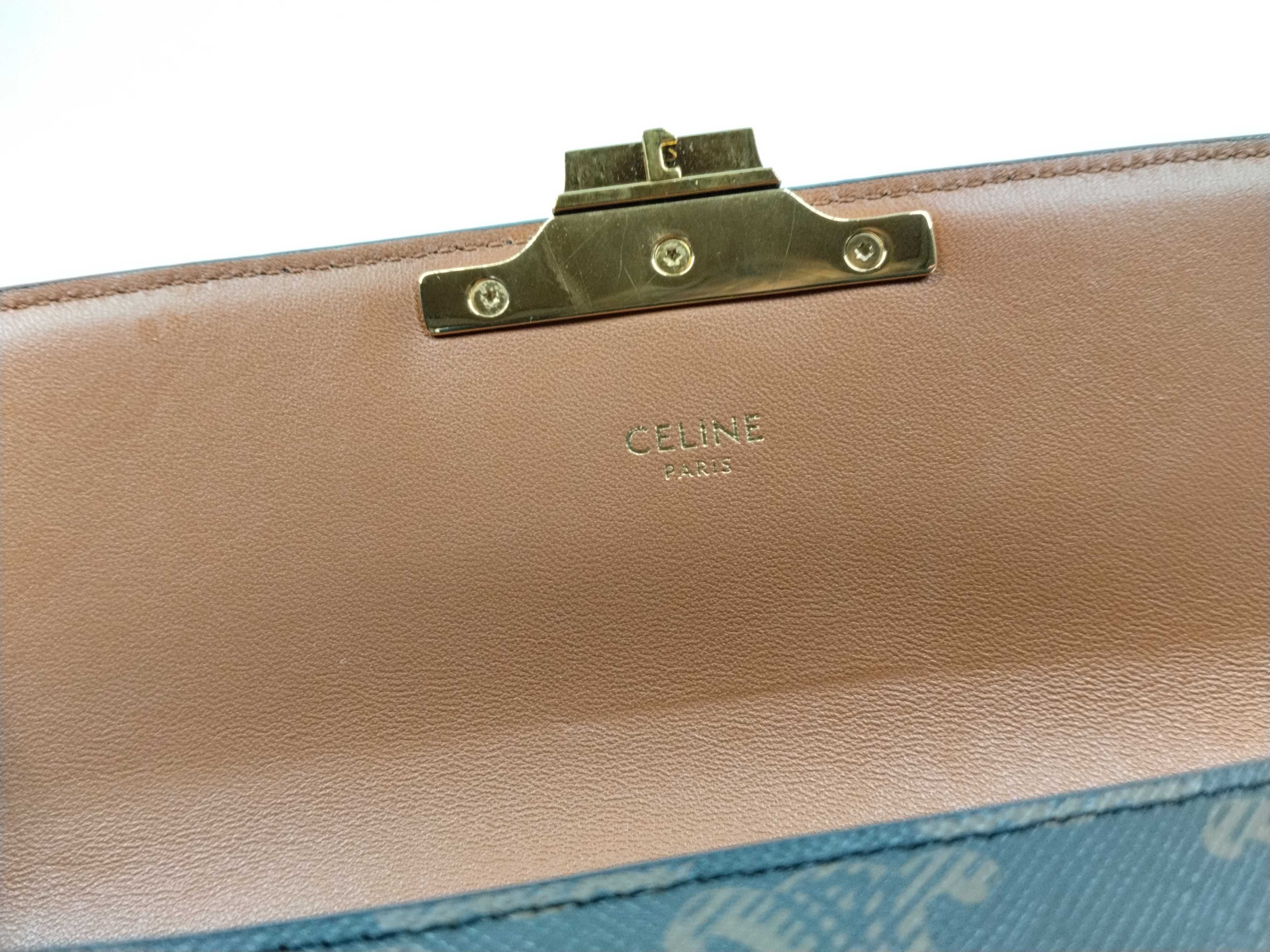 Triomphe Chain Shoulder Bag, Brown Shoulder Bag — view 13
