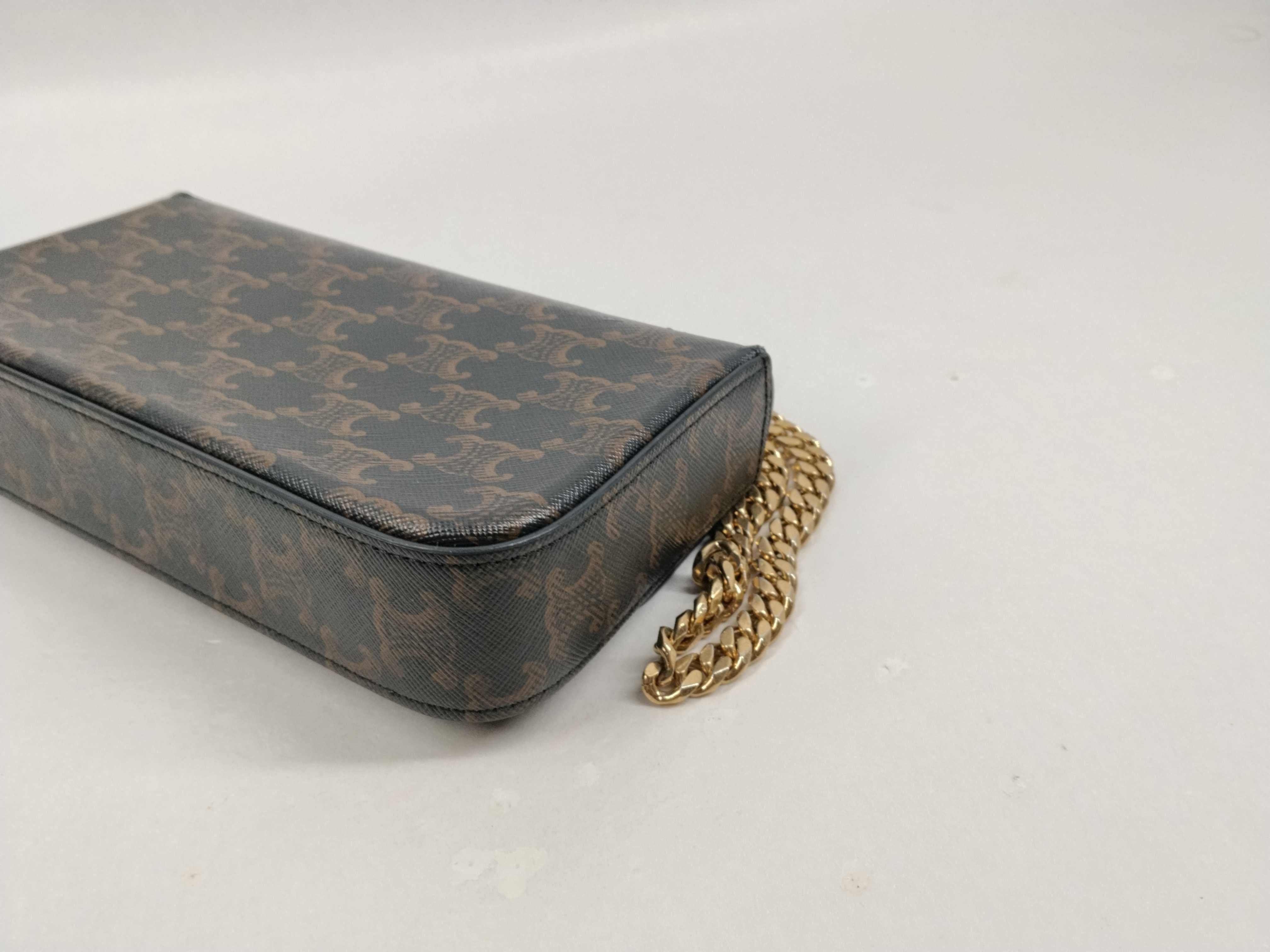 Triomphe Chain Shoulder Bag, Brown Shoulder Bag — view 6