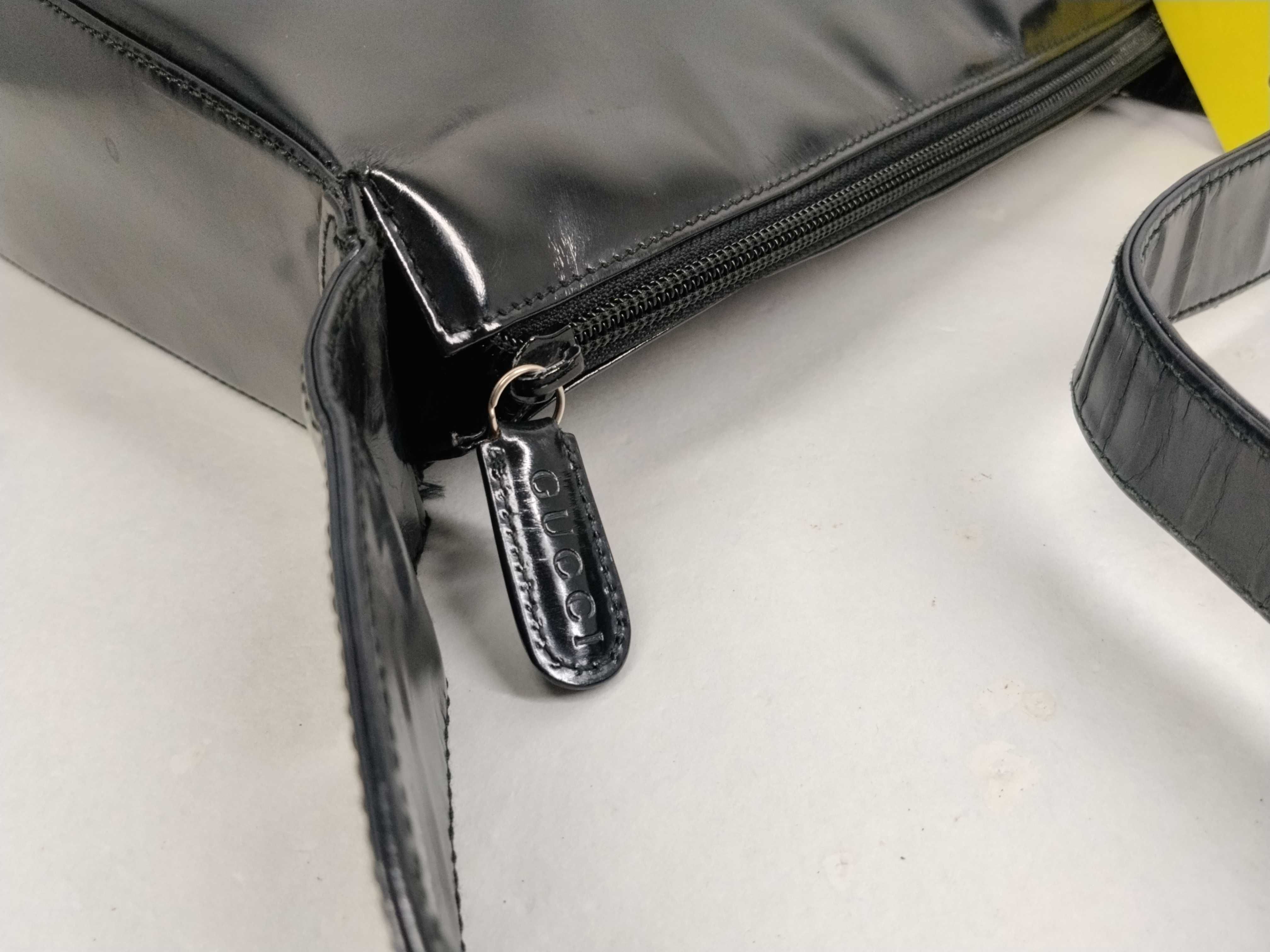 Enamel Interlocking Shoulder Bag — view 10
