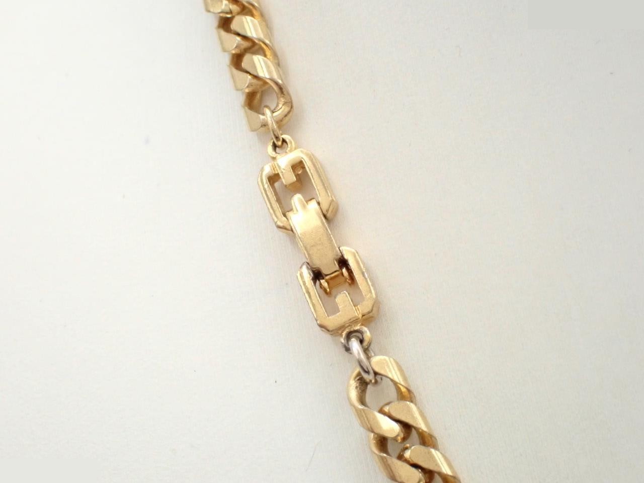 G logo gold curb chain necklace, neck circumference approximately 45cm — view 2