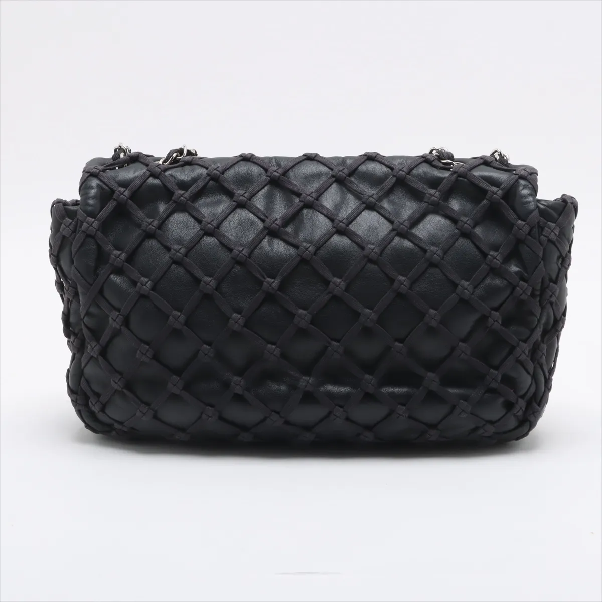 Coco Mark Lamb Single Flap Double Chain Bag Navy Silver Hardware 14161143 14th Series — view 2