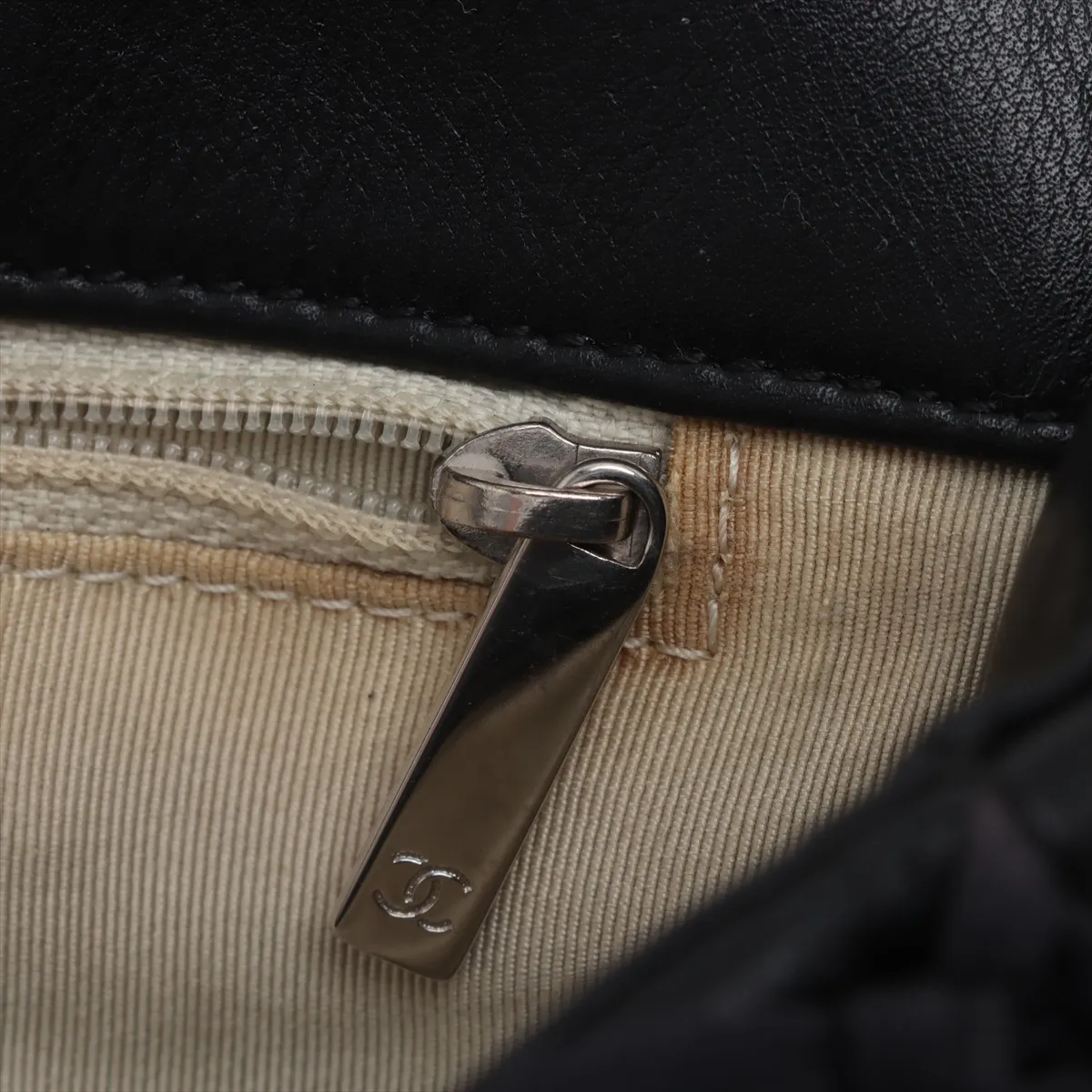 Coco Mark Lamb Single Flap Double Chain Bag Navy Silver Hardware 14161143 14th Series — view 12