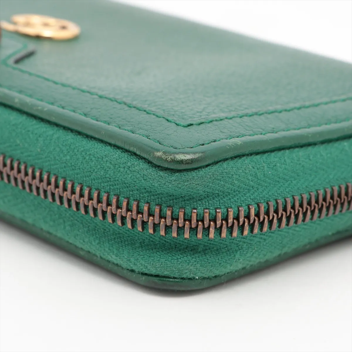 Diana Bamboo 658634 Leather Round Zip Wallet Green — view 11
