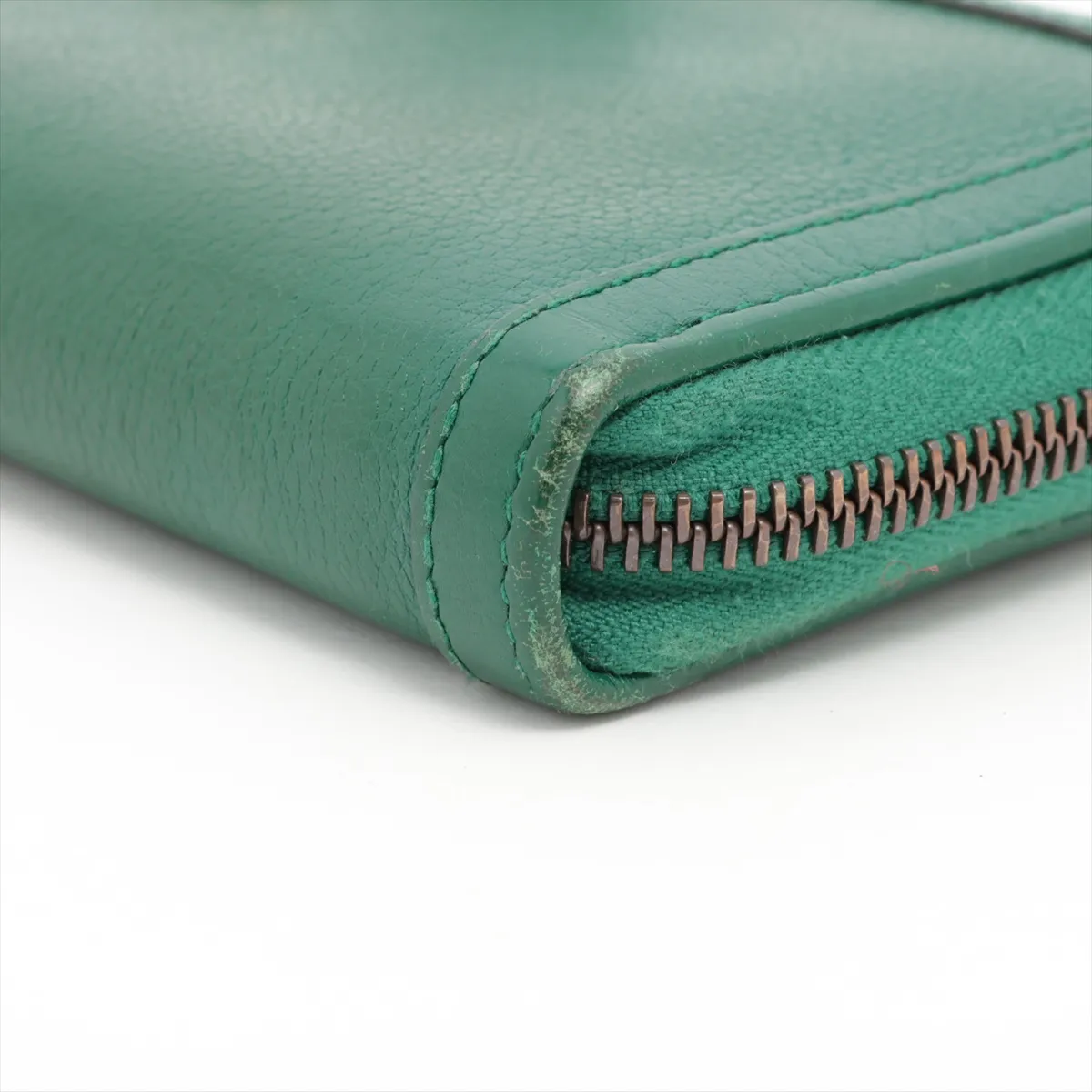 Diana Bamboo 658634 Leather Round Zip Wallet Green — view 9
