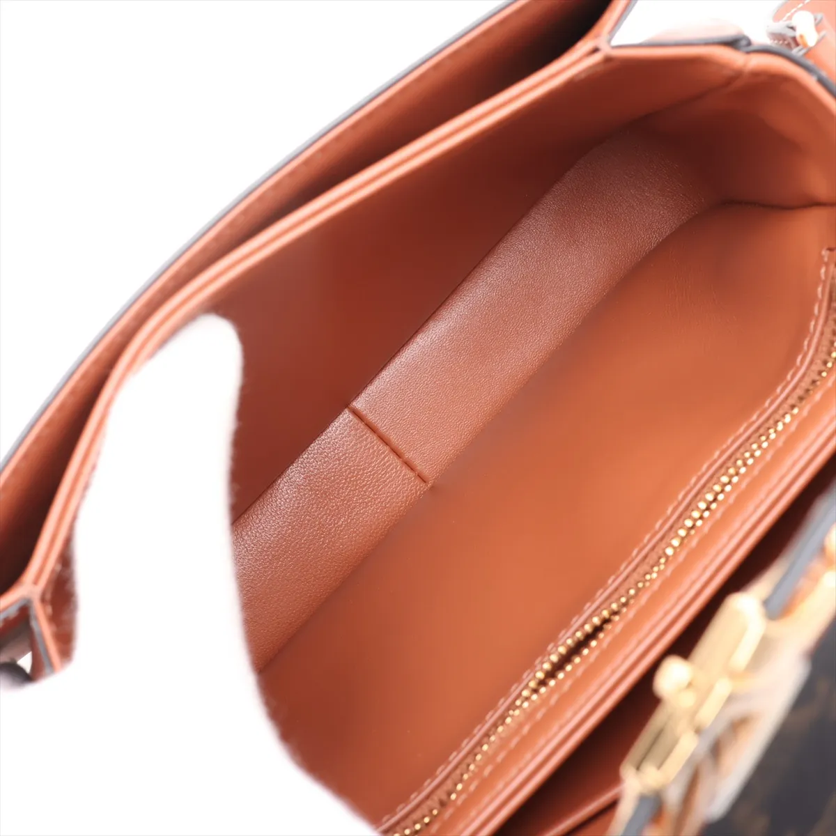 Triomphe Teen PVC x Leather Shoulder Bag, Brown — view 6