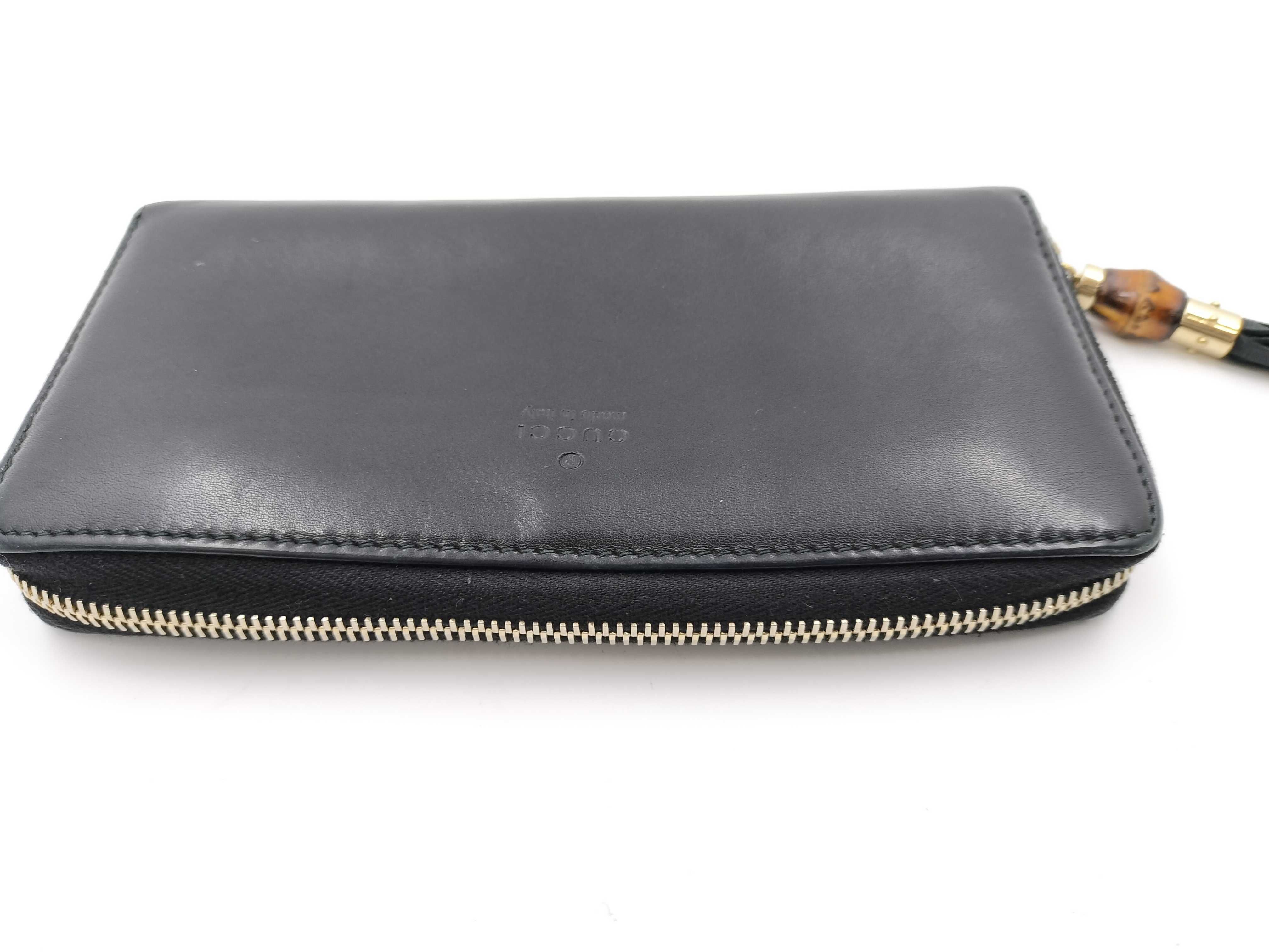 Bamboo Round Zip Long Wallet 224253 Black Wallet — view 6