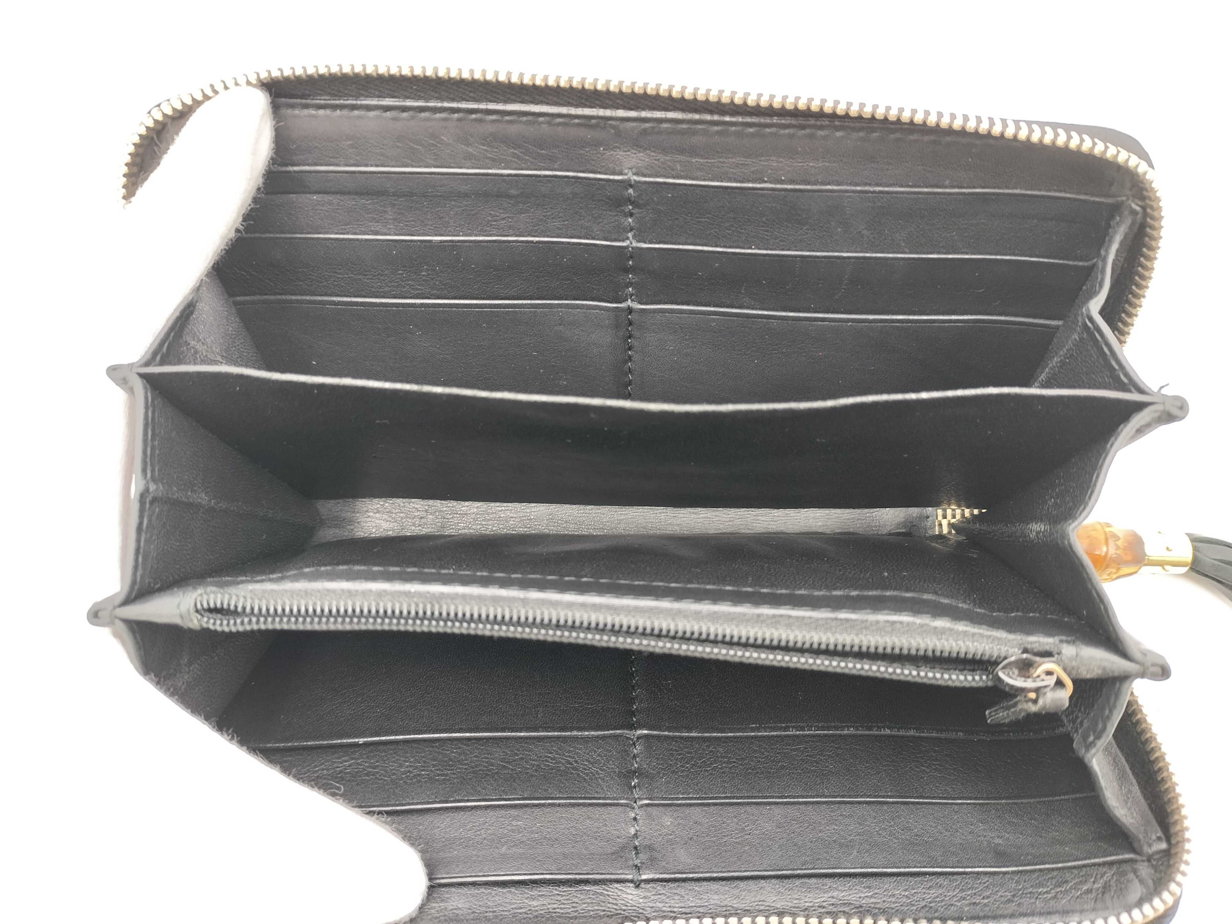 Bamboo Round Zip Long Wallet 224253 Black Wallet — view 7