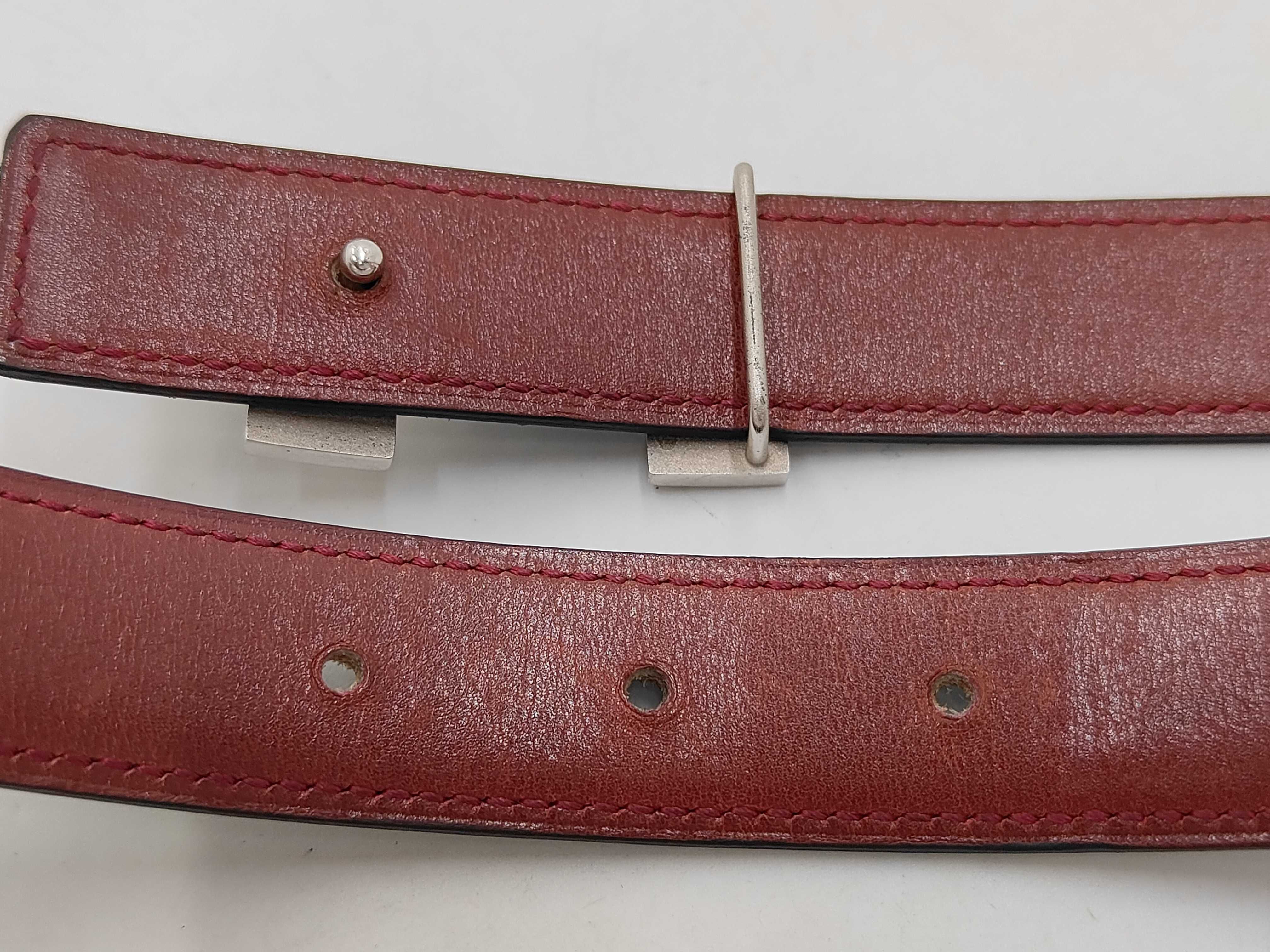Constance H-buckle silver hardware black H-logo belt — view 5