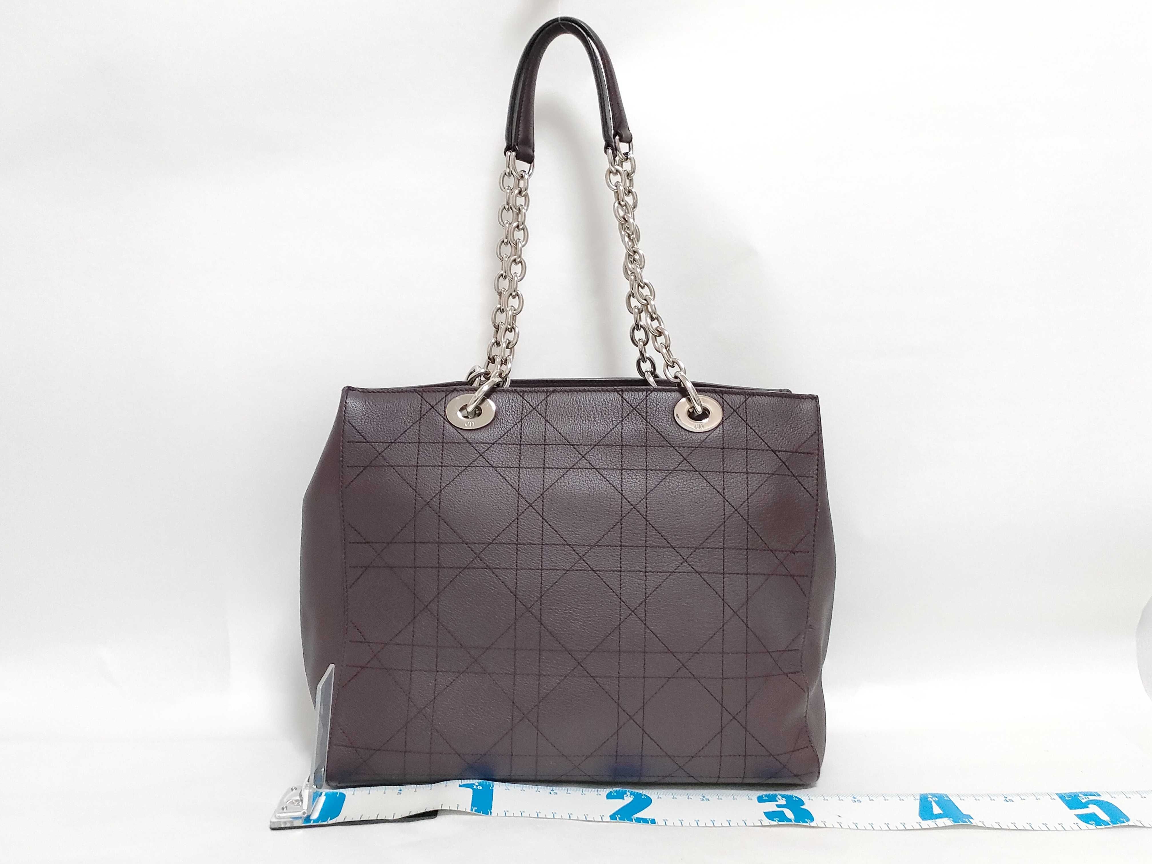 Lady Dior HK-01RU0156 Ultra Cannage Leather Bordeaux Chain Tote Bag — view 2
