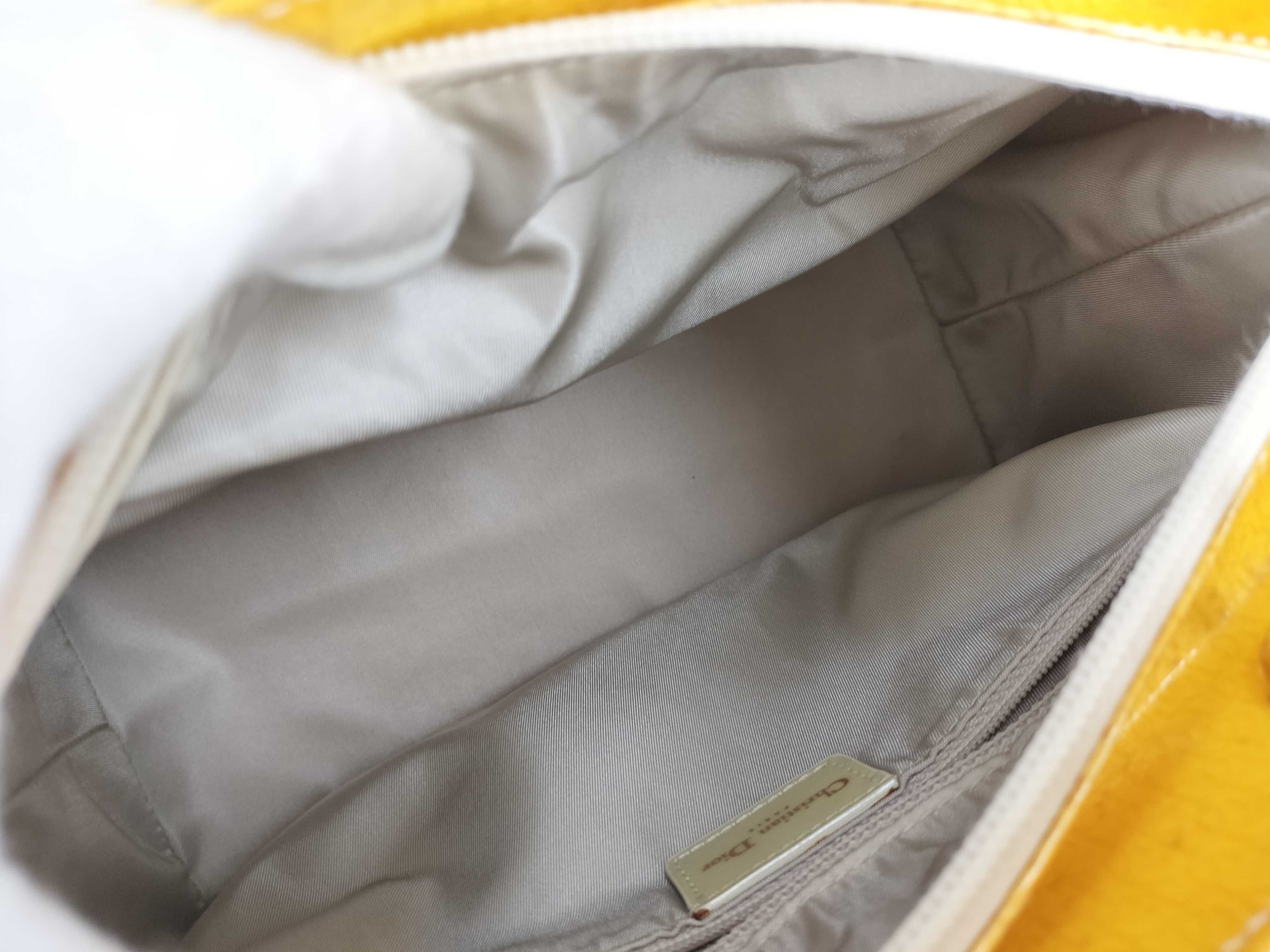 Lady Dior Trotter Lady Patent Leather Yellow Handbag — view 10