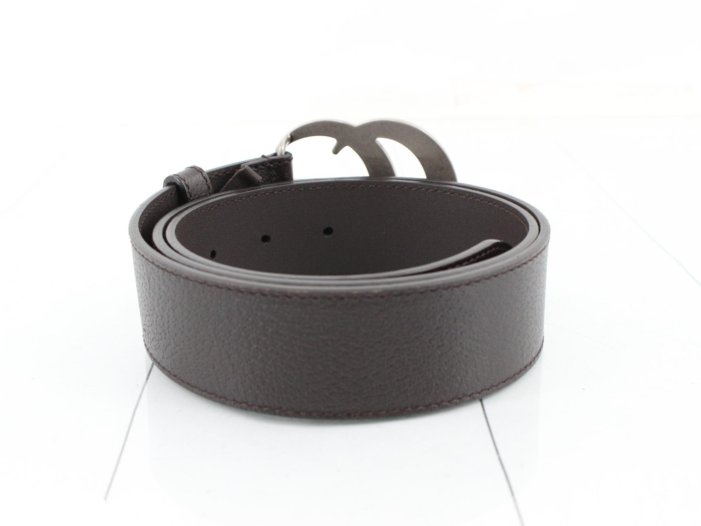 Double G buckle leather belt 406831 — view 2