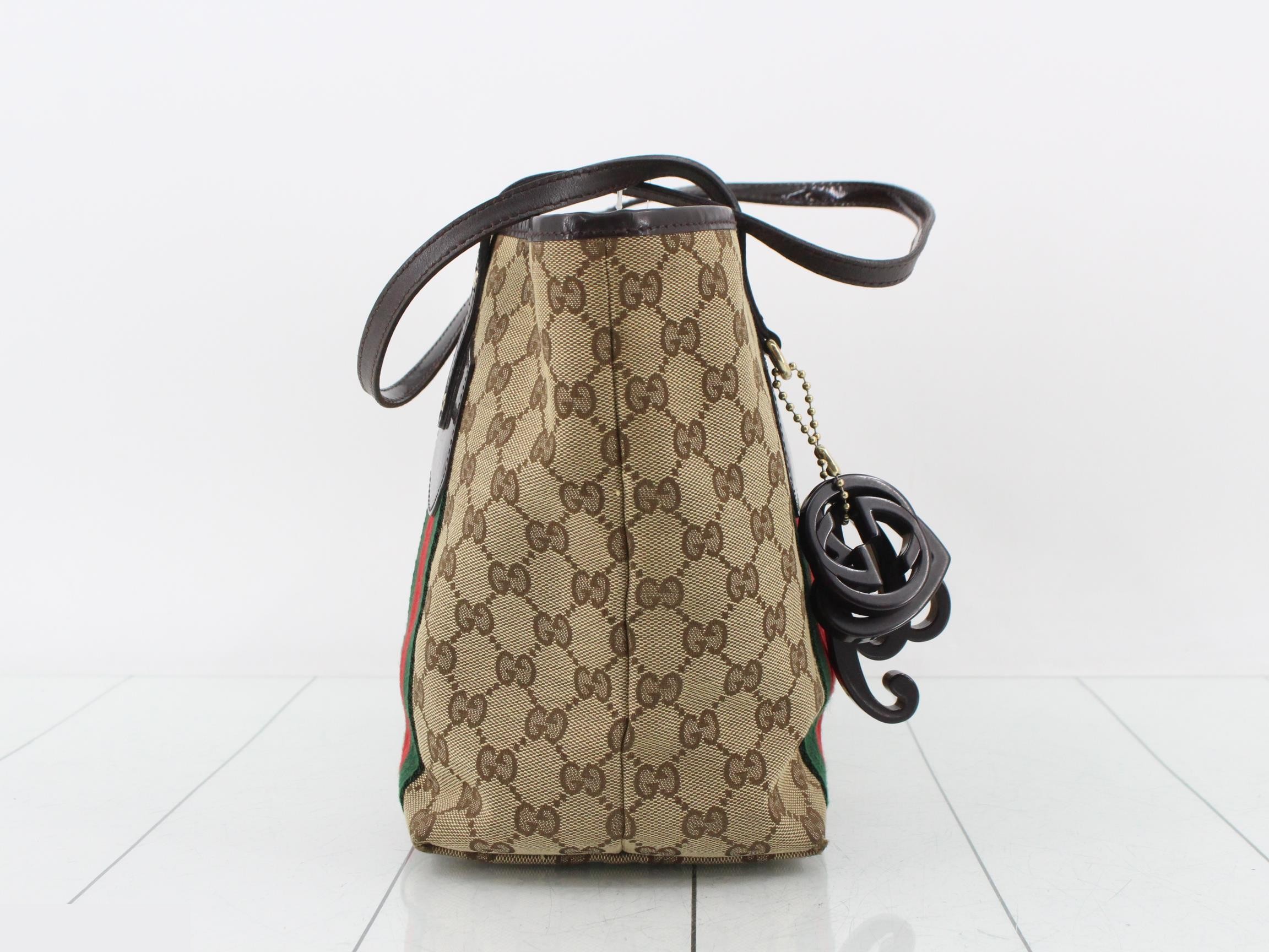 GG Canvas Sherry Line Tote Bag with Charm — view 4