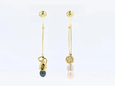 Creole Monogram Freshwater Pearl Hoop Earrings