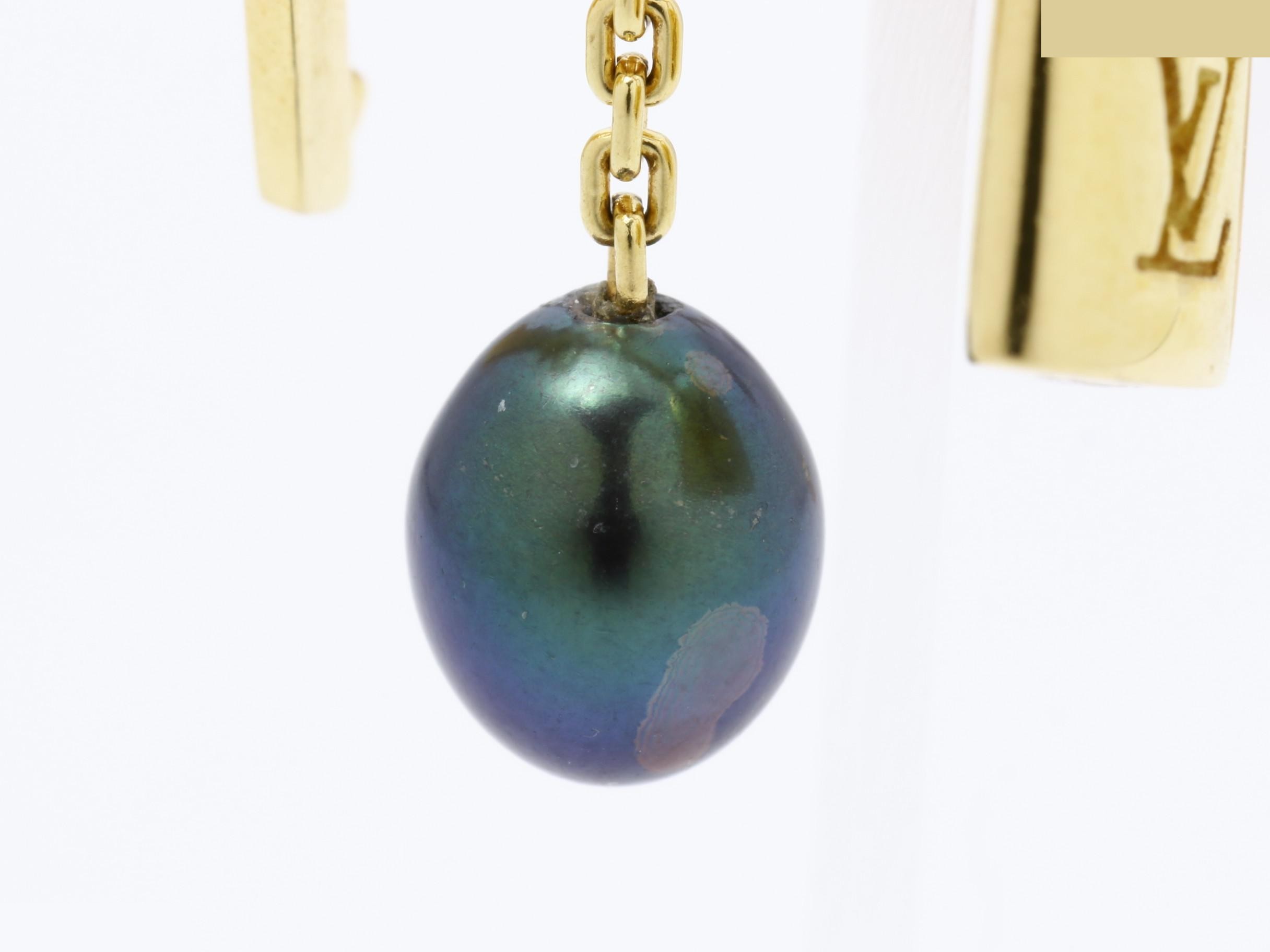 Creole Monogram Freshwater Pearl Hoop Earrings — view 3