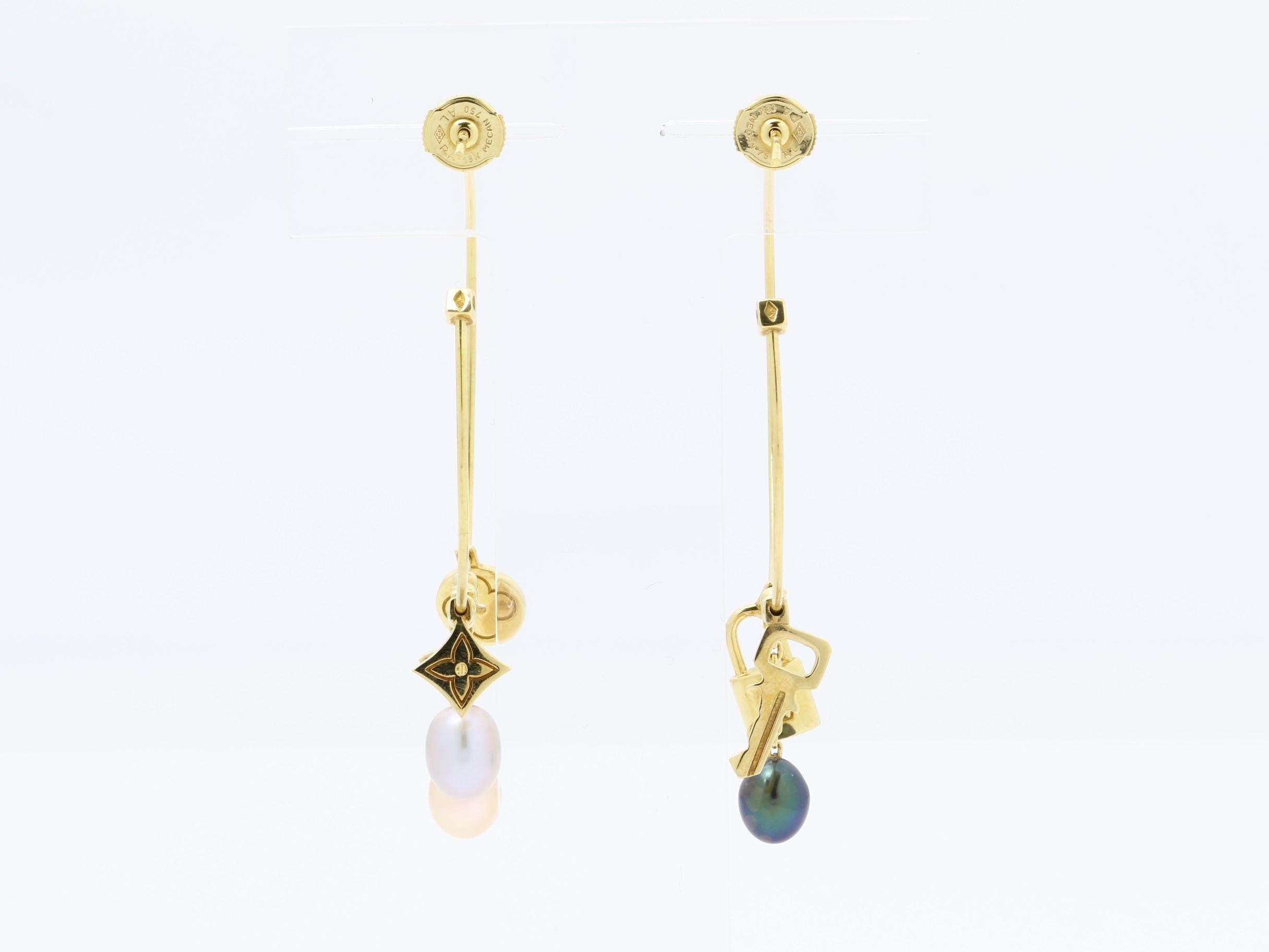 Creole Monogram Freshwater Pearl Hoop Earrings — view 4