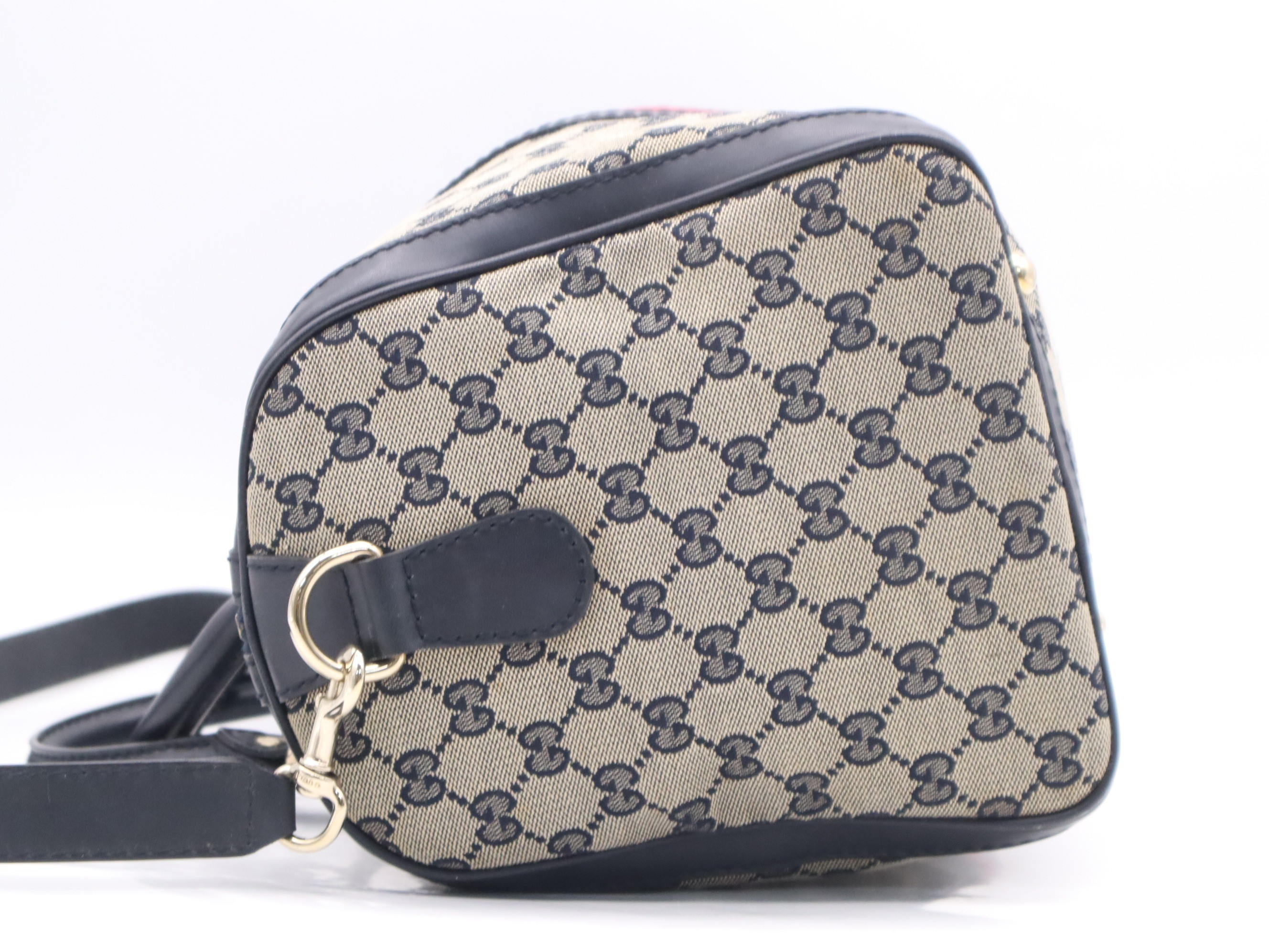GG Canvas Boston Bag with Shoulder Strap, Beige/Black — view 3
