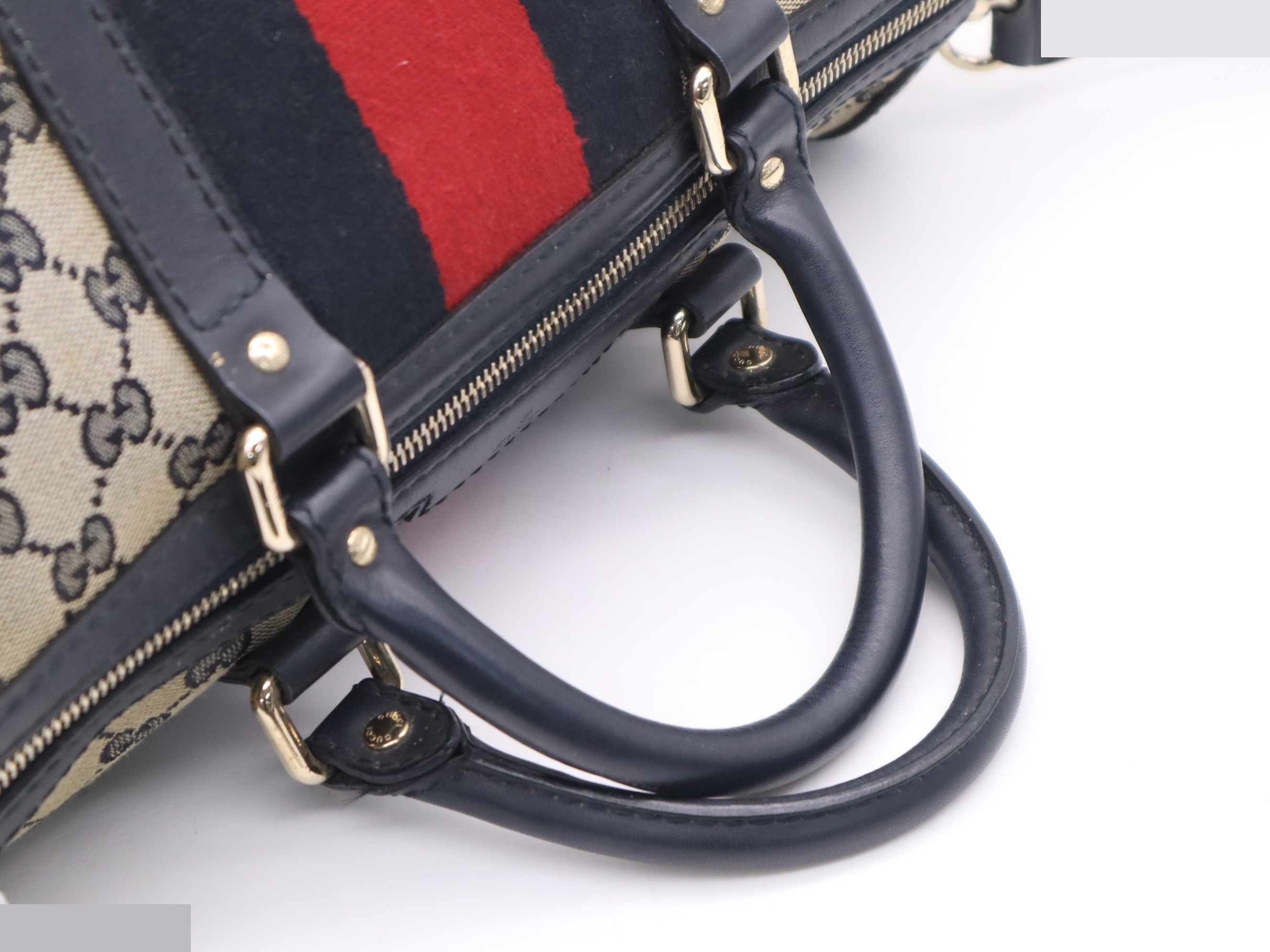 GG Canvas Boston Bag with Shoulder Strap, Beige/Black — view 6