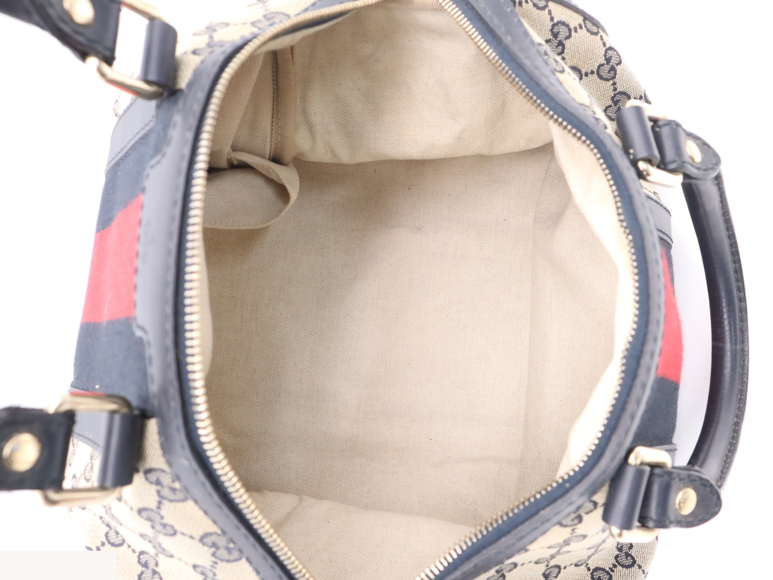 GG Canvas Boston Bag with Shoulder Strap, Beige/Black — view 7