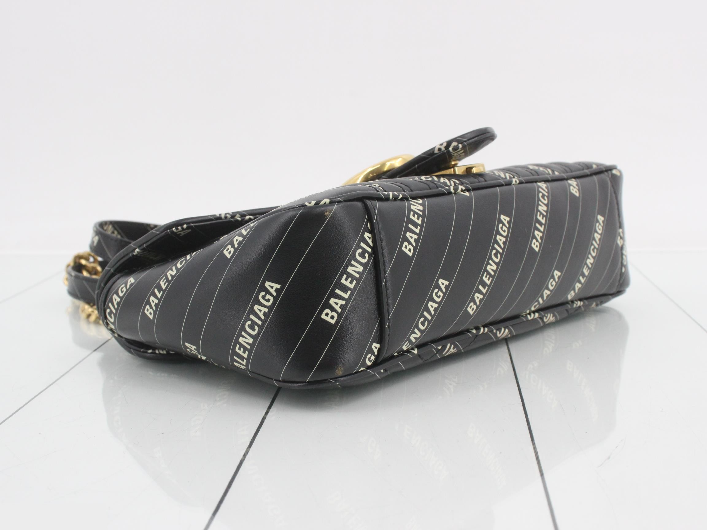 Balenciaga collaboration GG Marmont chain shoulder bag, black — view 5