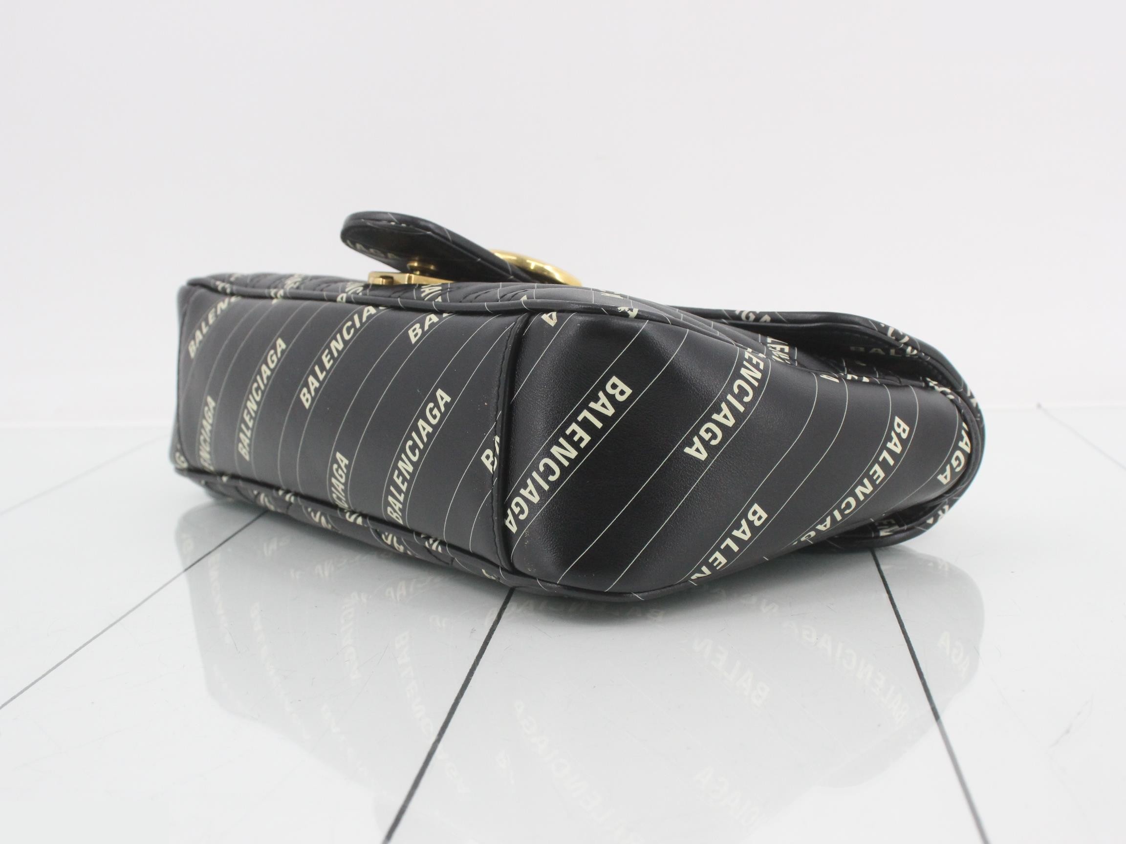 Balenciaga collaboration GG Marmont chain shoulder bag, black — view 6