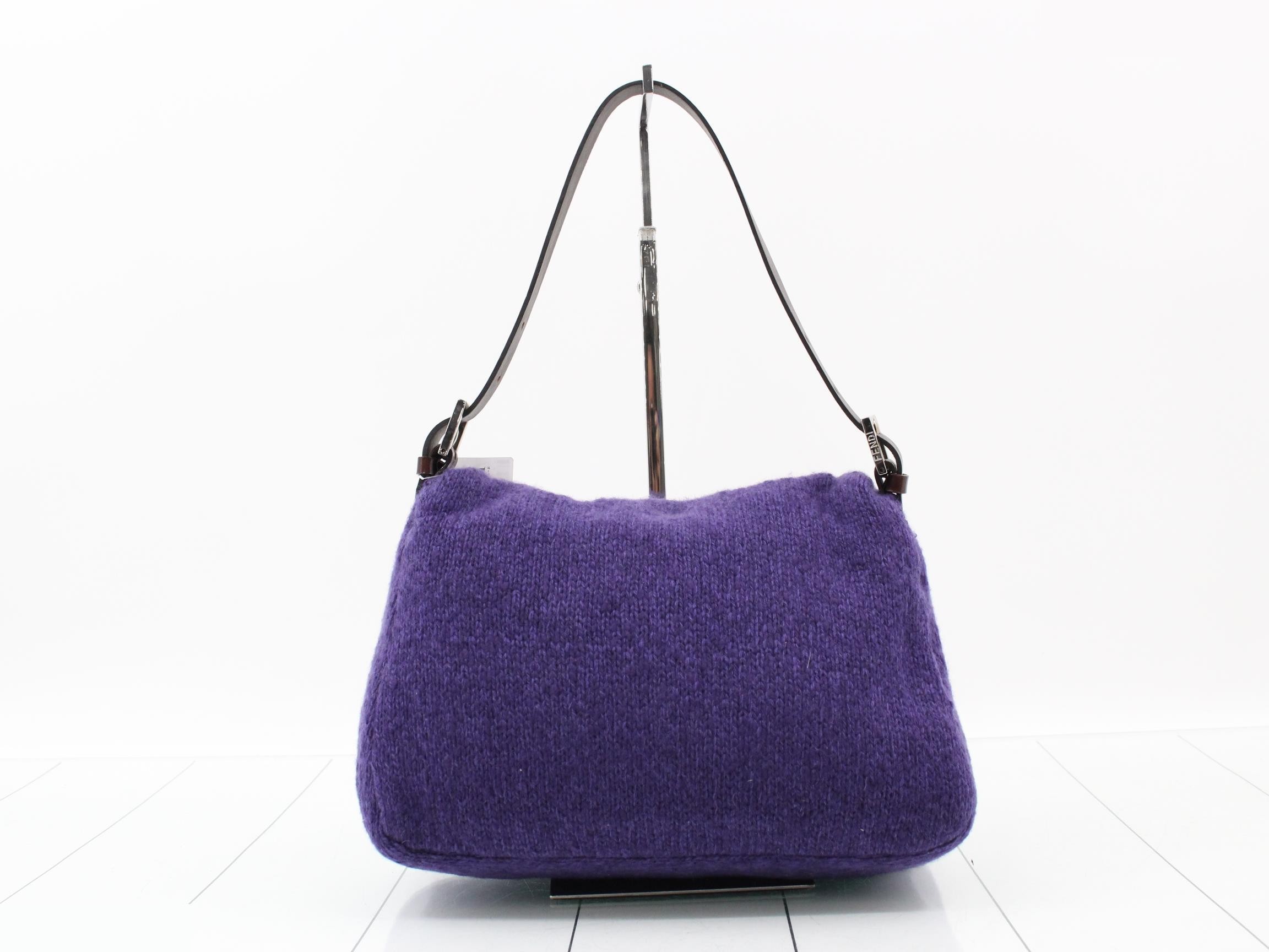 Mamma Baguette Felt Flower One-Shoulder Bag, Purple — view 2