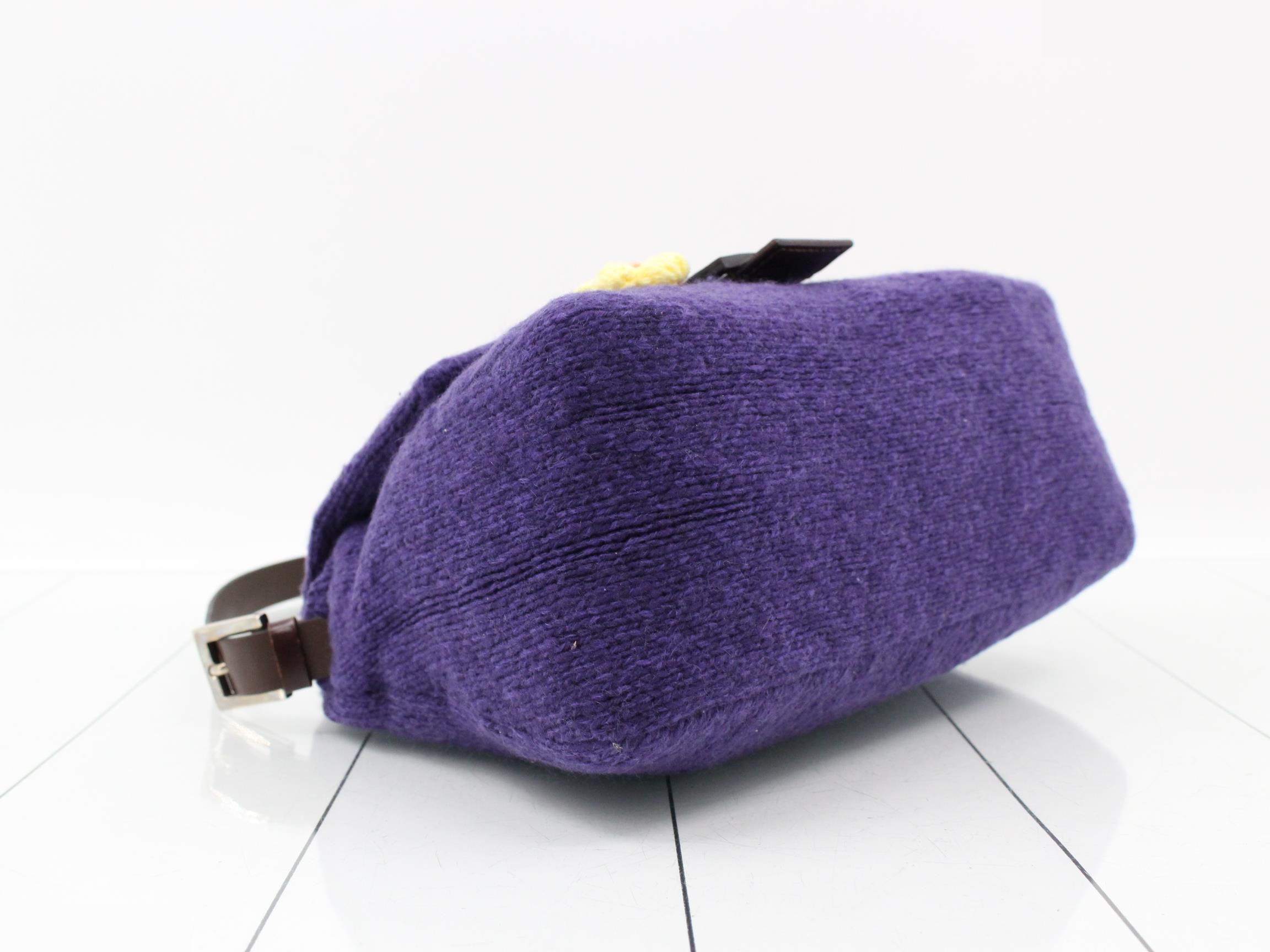 Mamma Baguette Felt Flower One-Shoulder Bag, Purple — view 5