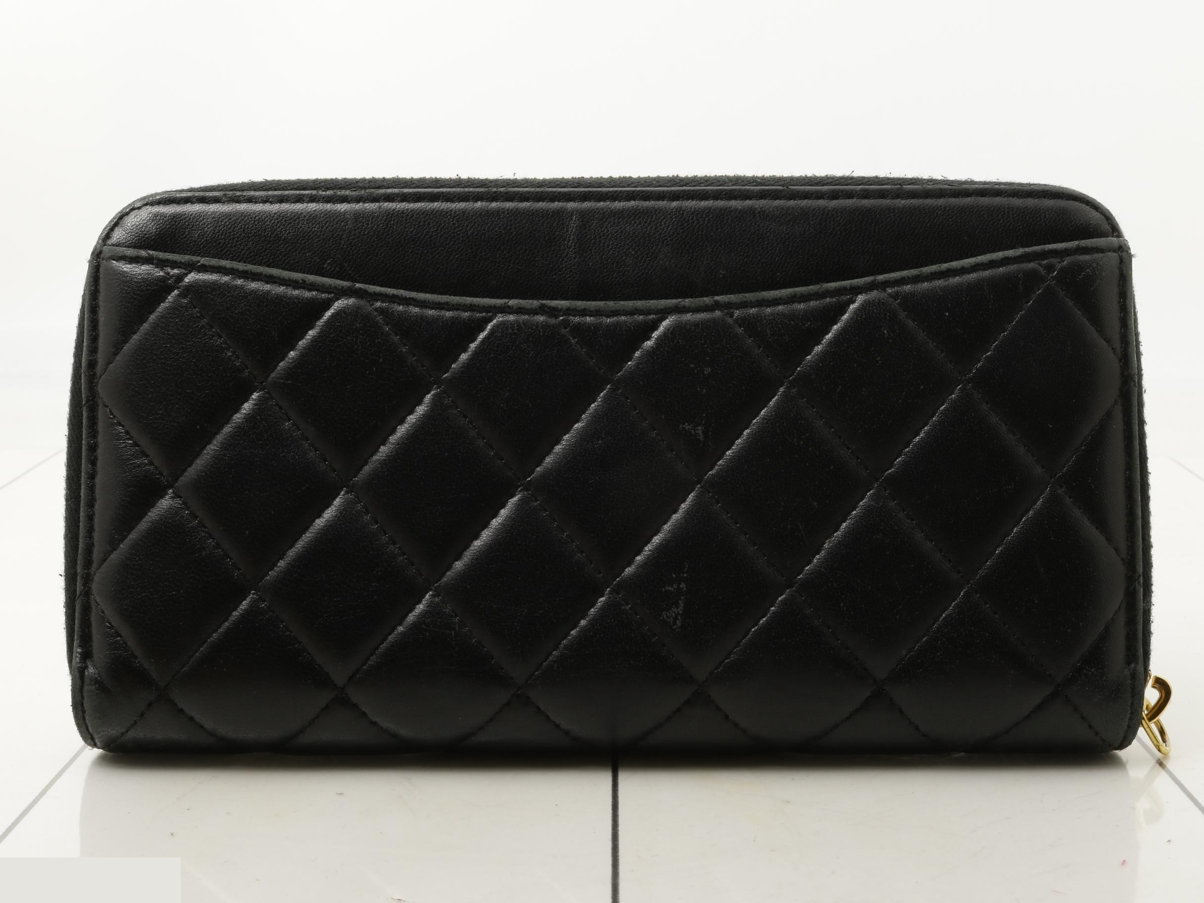 Round zipper long wallet, black — view 2