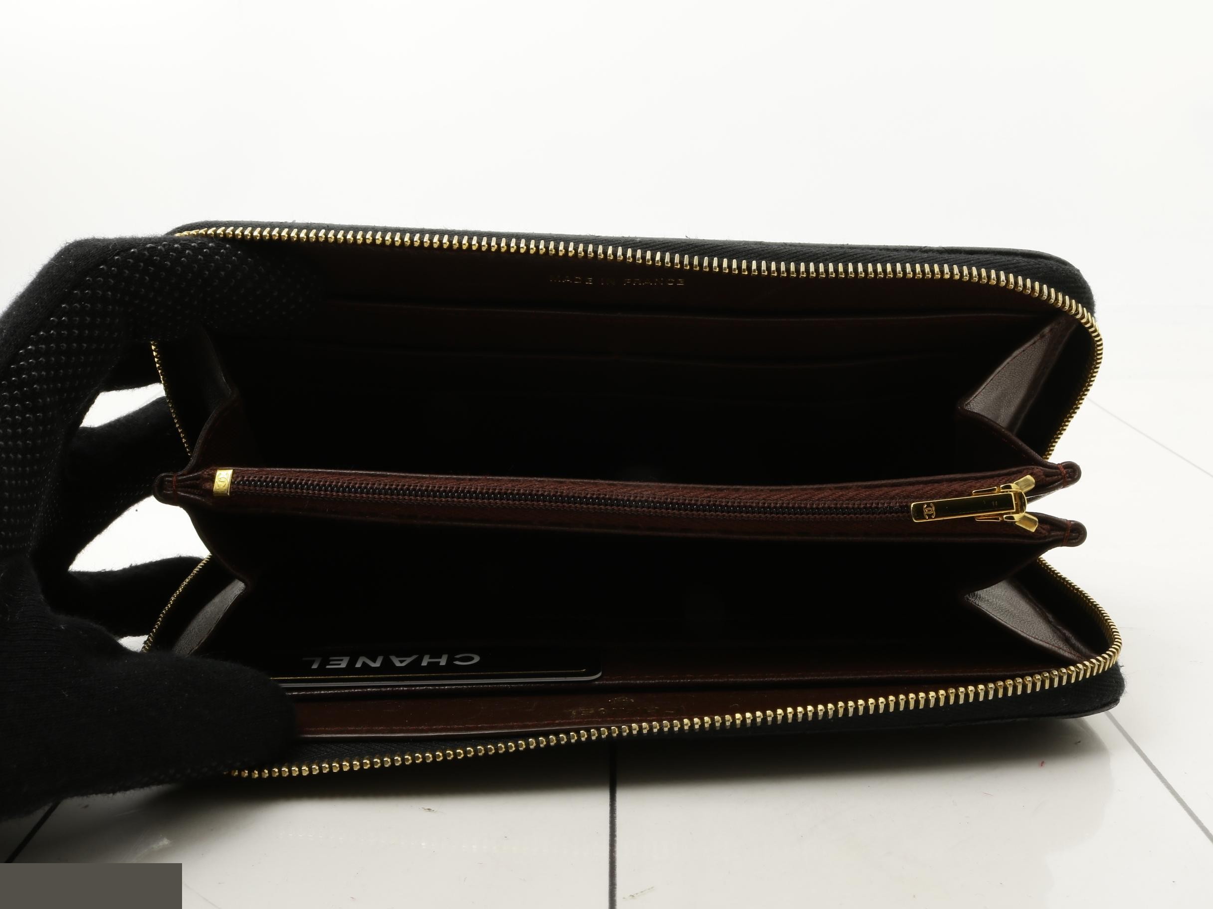 Round zipper long wallet, black — view 4