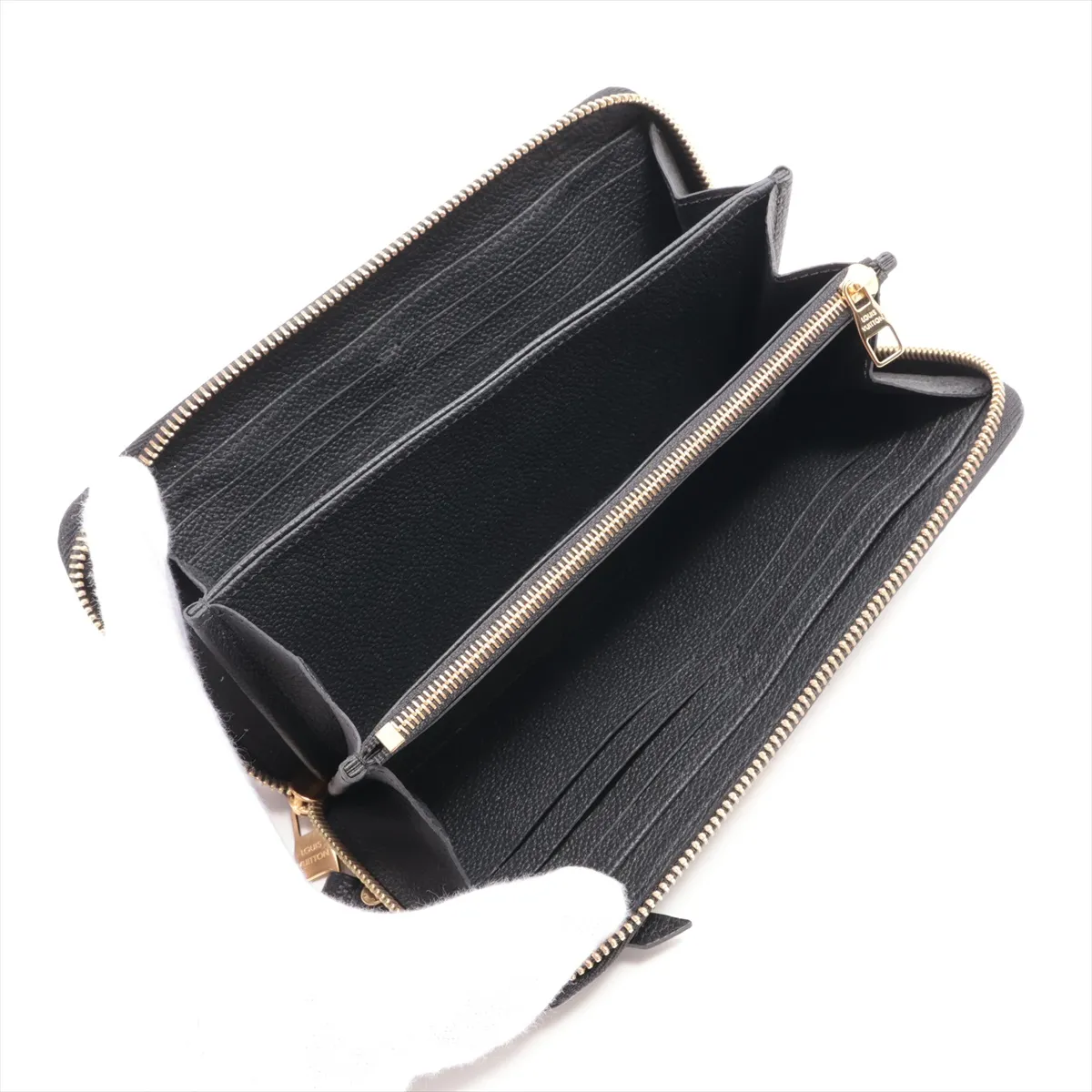 Bicolor Monogram Empreinte Zippy Wallet M80481 Noir x Cream Round Zip Wallet (RFID detected) — view 3