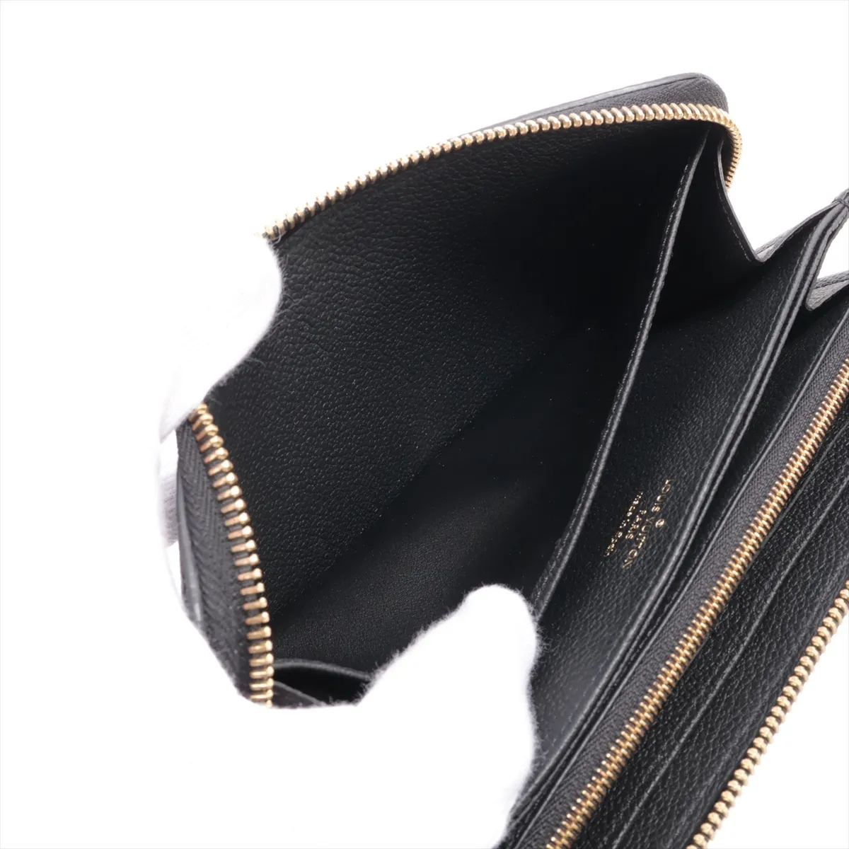 Bicolor Monogram Empreinte Zippy Wallet M80481 Noir x Cream Round Zip Wallet (RFID detected) — view 4